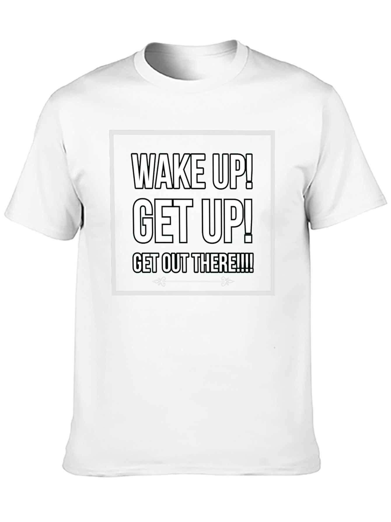 Wake Up! Graphic Print Crew Neck T-Shirt