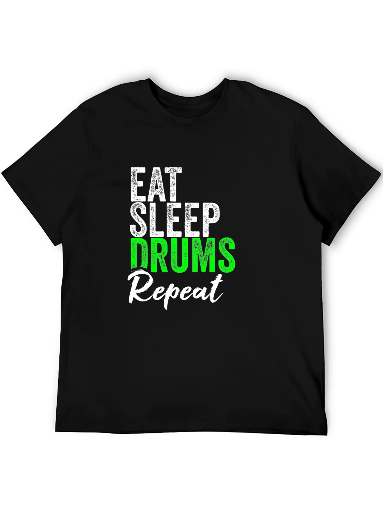 Eat Sleep Drums Repeat Black T-Shirt