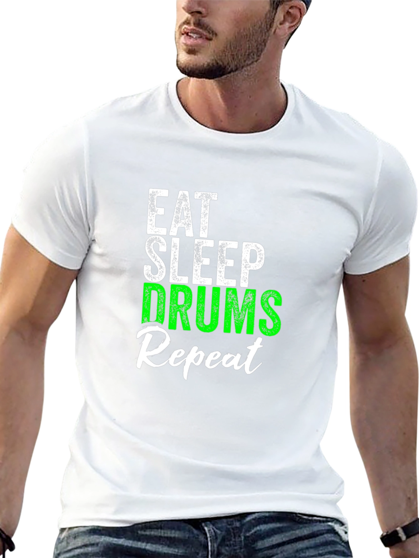 Eat Sleep Drums Repeat Black T-Shirt