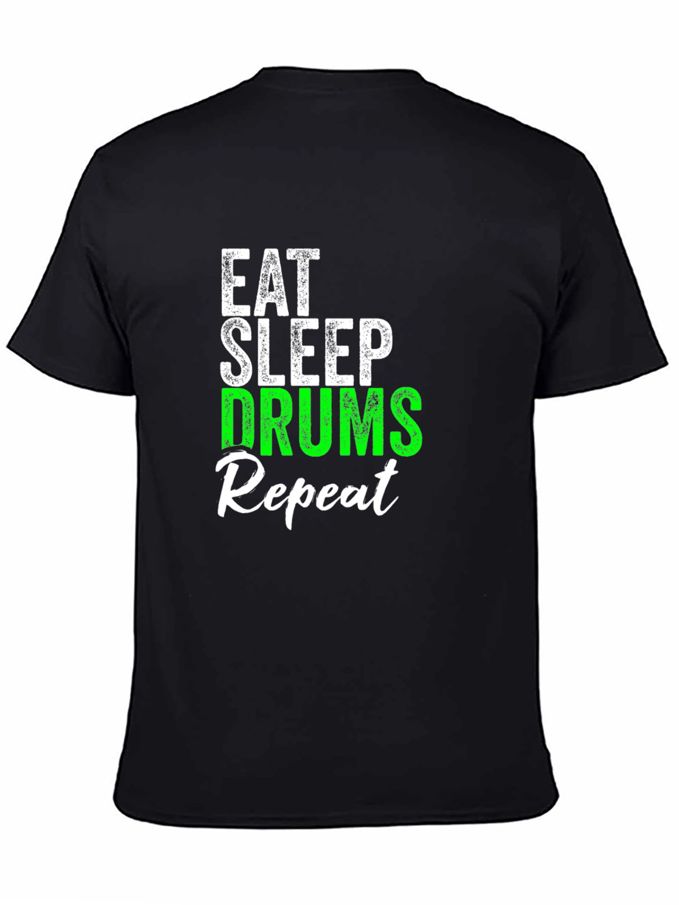 Eat Sleep Drums Repeat Black T-Shirt