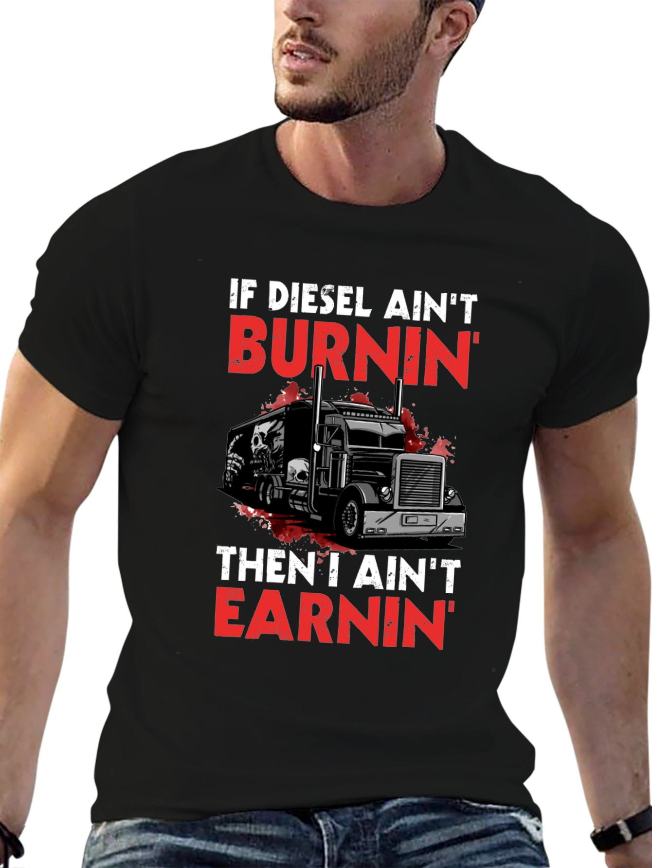 Diesel Burnin T-Shirt - Trucker Style