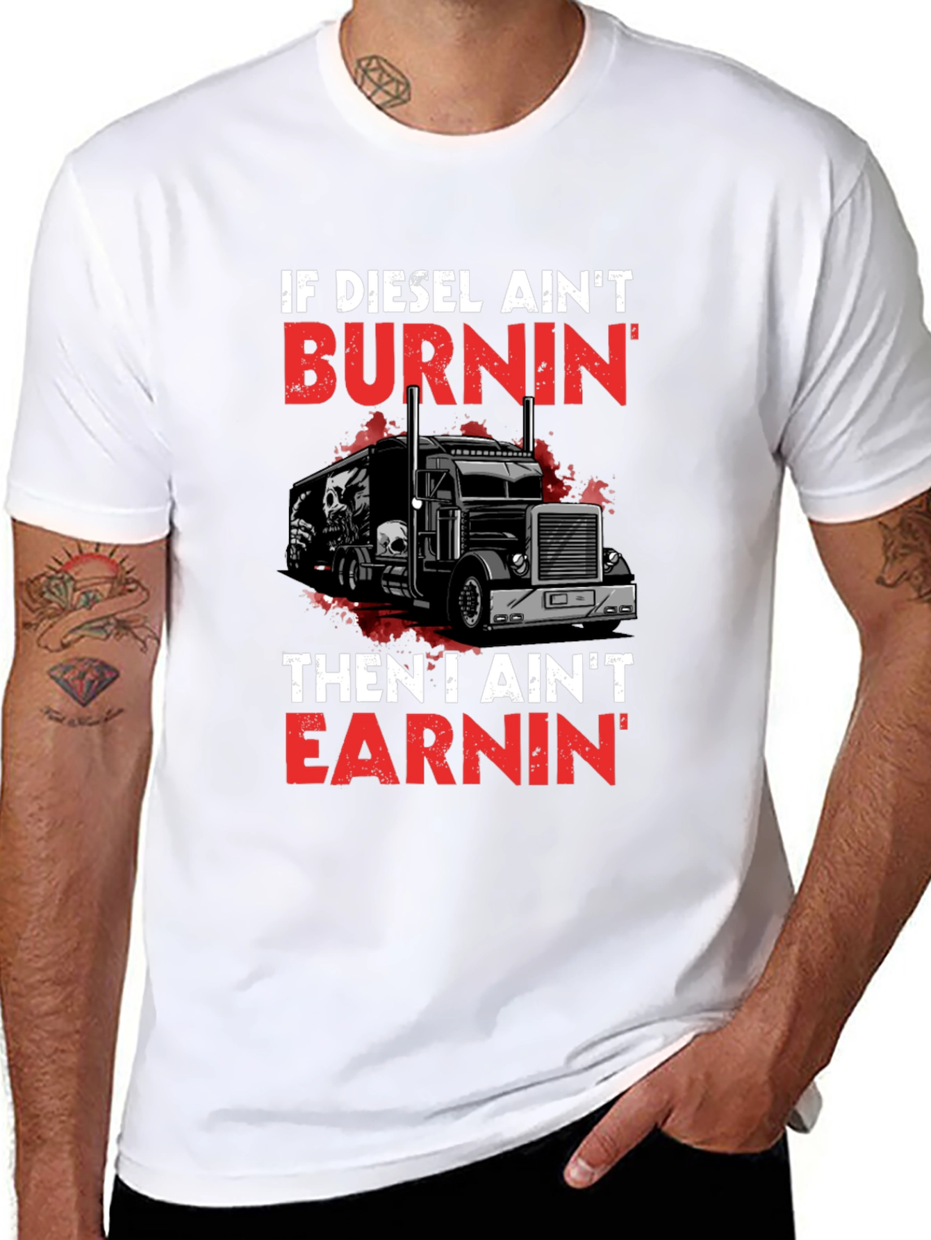Diesel Burnin T-Shirt - Trucker Style