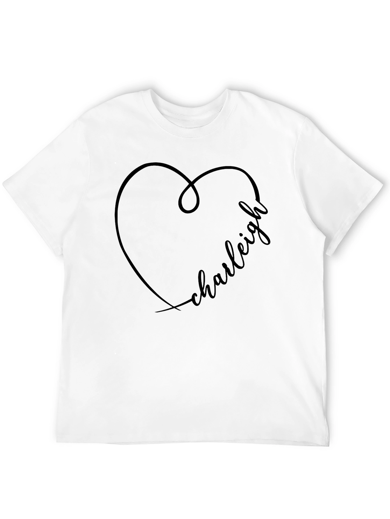 Charleigh Heart Graphic Tee - Stylish Black T-Shirt