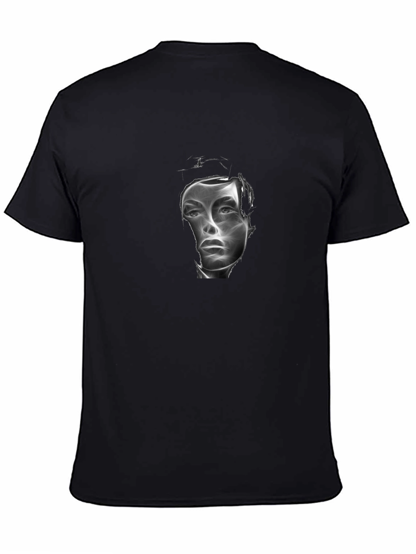 Abstract Face Graphic Black T-Shirt