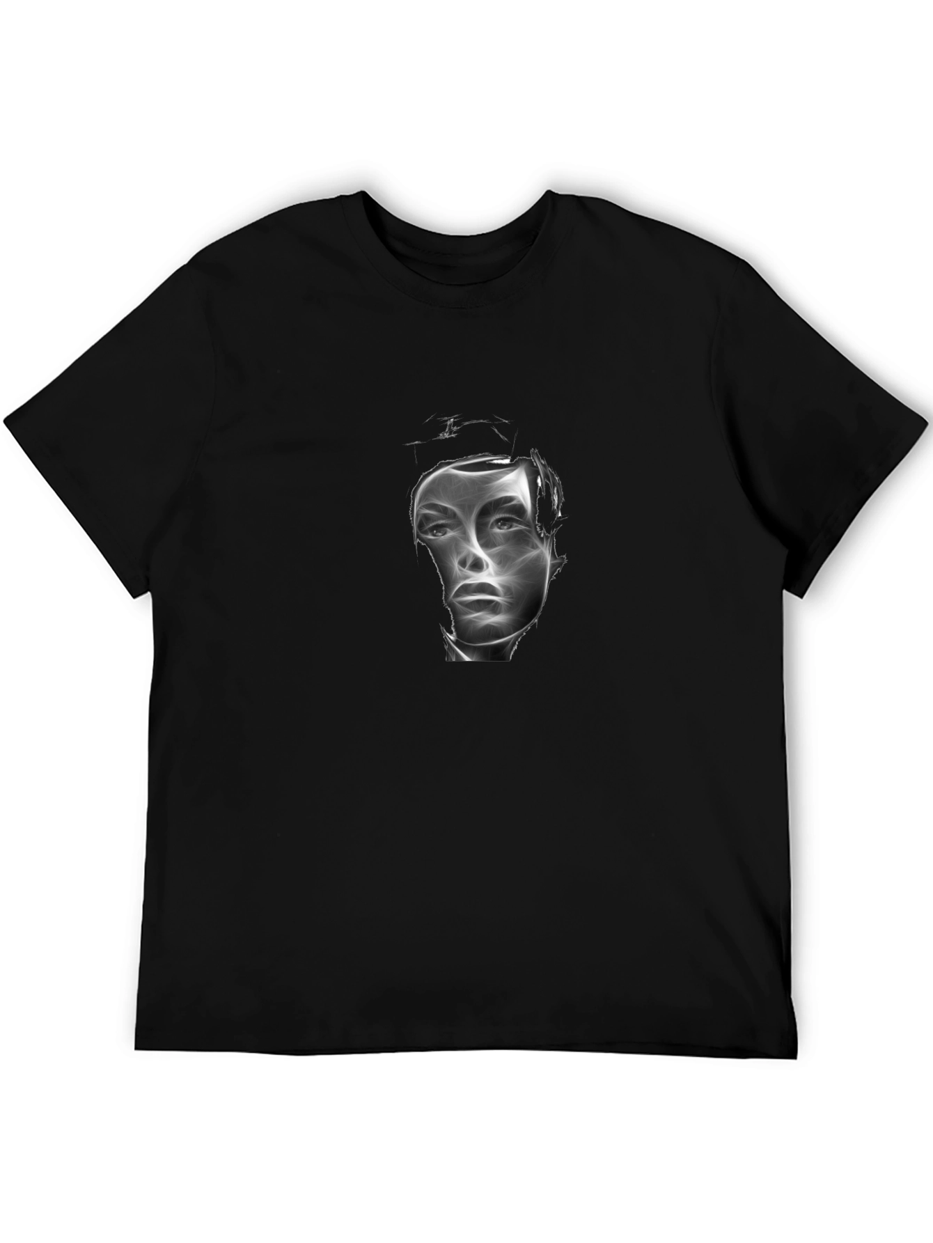 Abstract Face Graphic Black T-Shirt