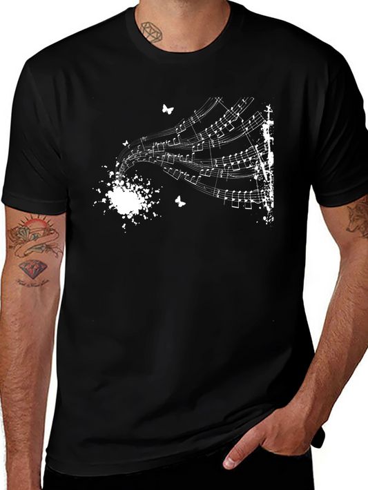 Musical Notes Black T-Shirt