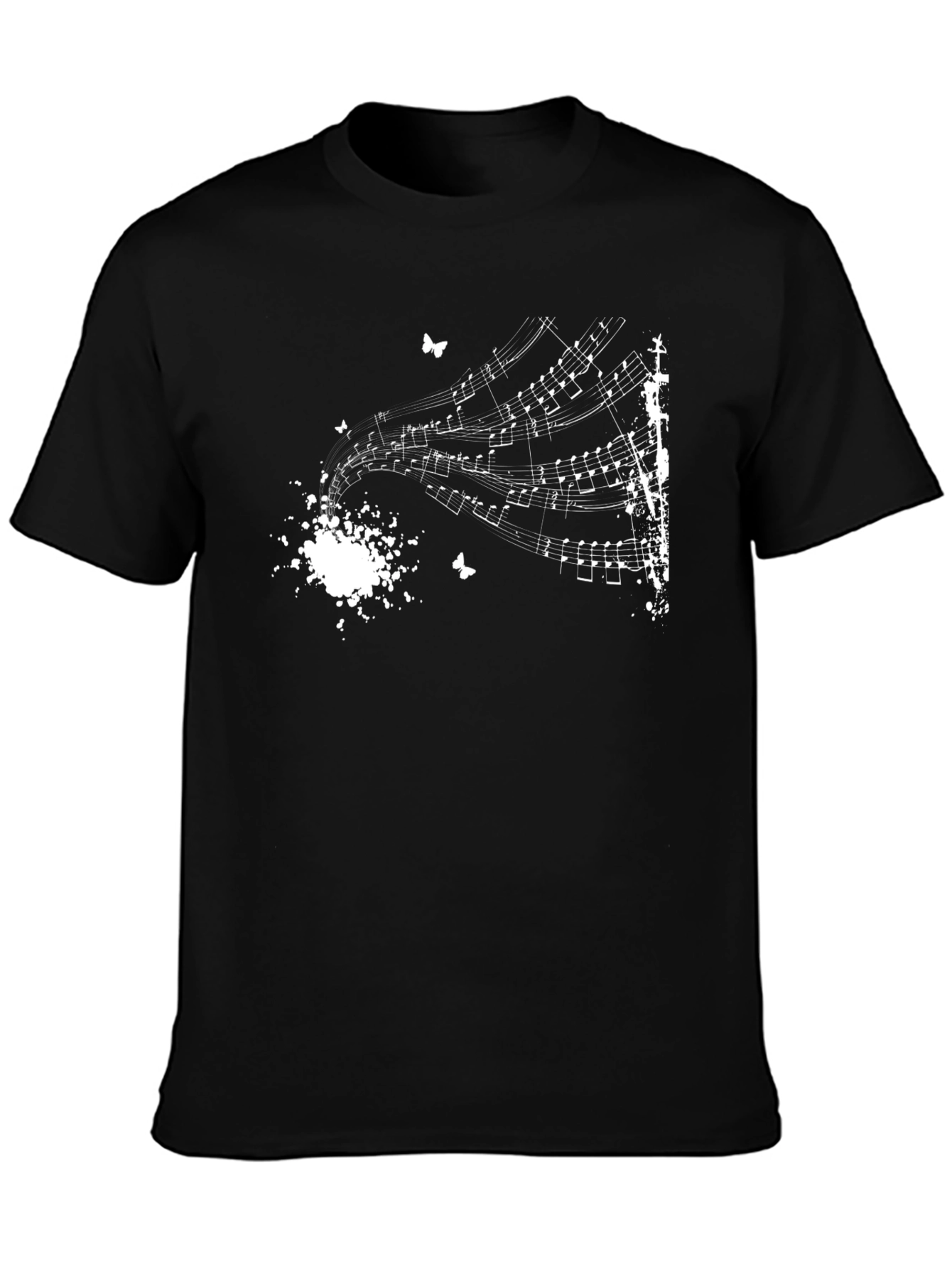 Musical Notes Black T-Shirt