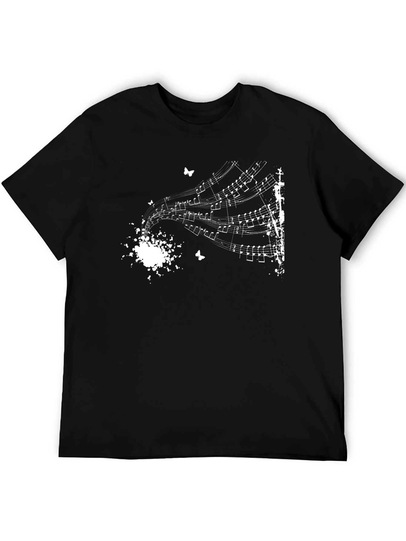 Musical Notes Black T-Shirt