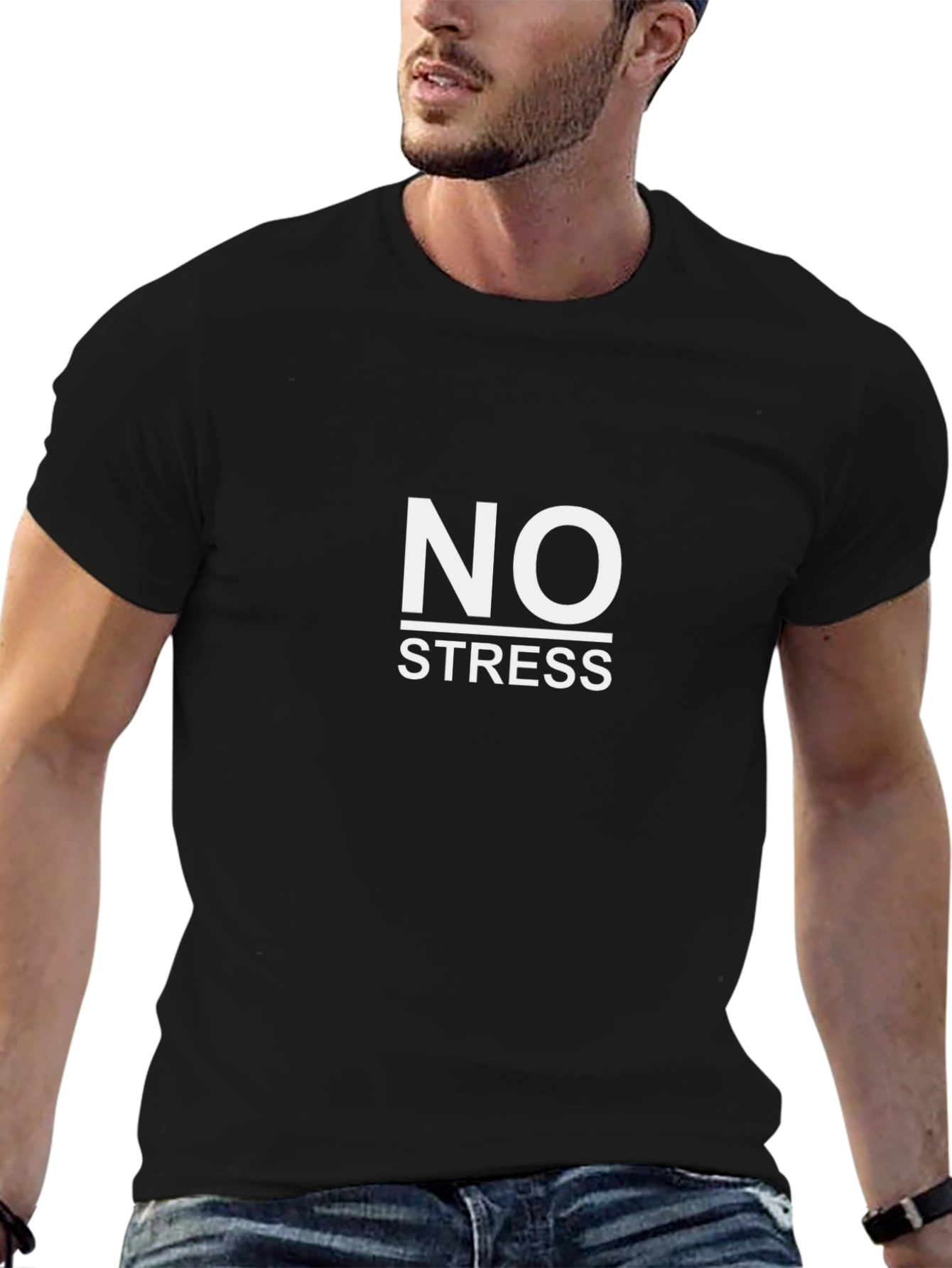 No Stress Graphic T-Shirt | Relaxed Fit Cotton Tee