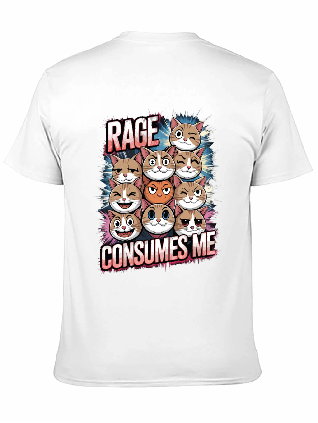 Rage Consumes Me Cats Graphic T-Shirt
