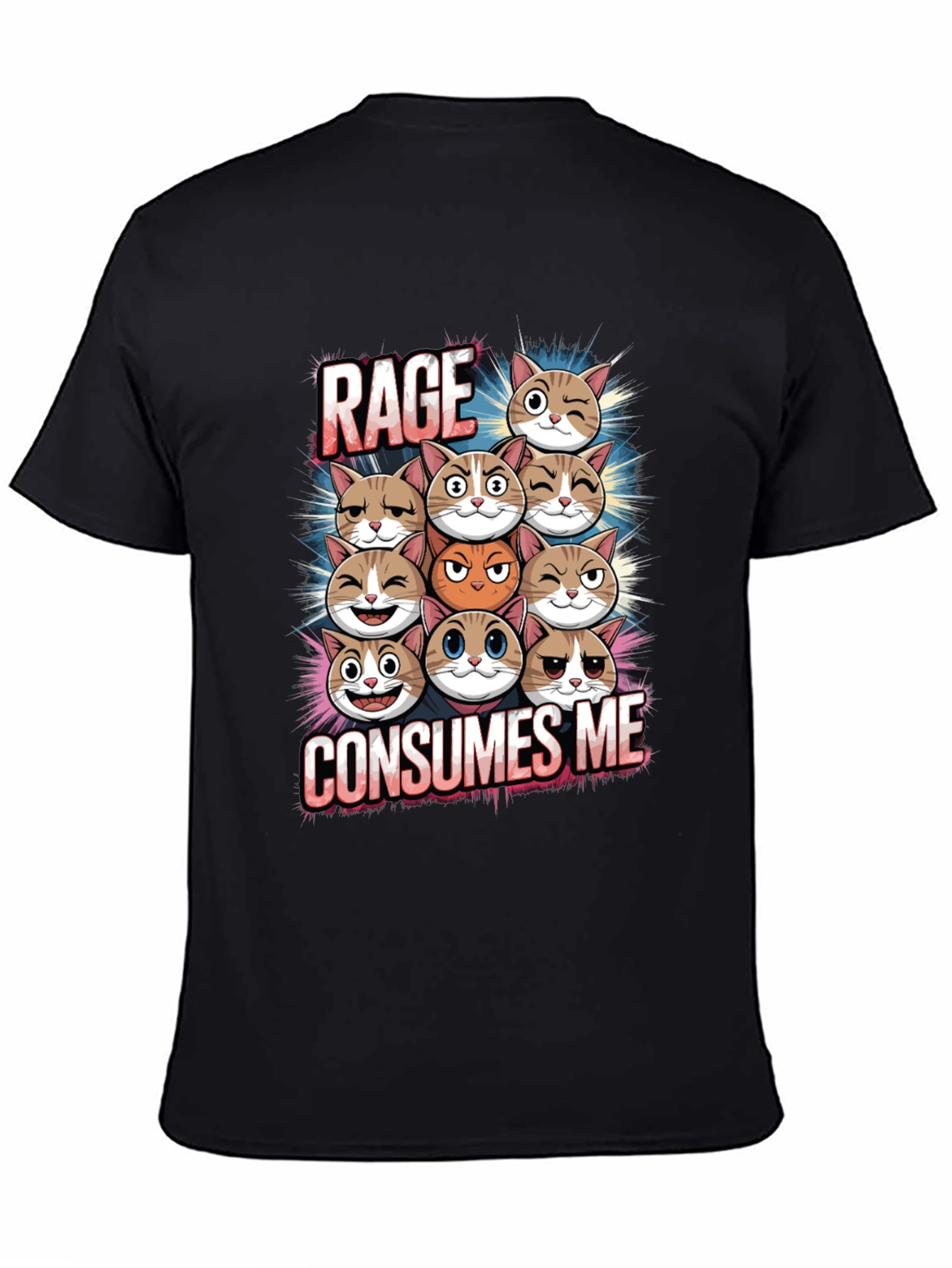 Rage Consumes Me Cats Graphic T-Shirt