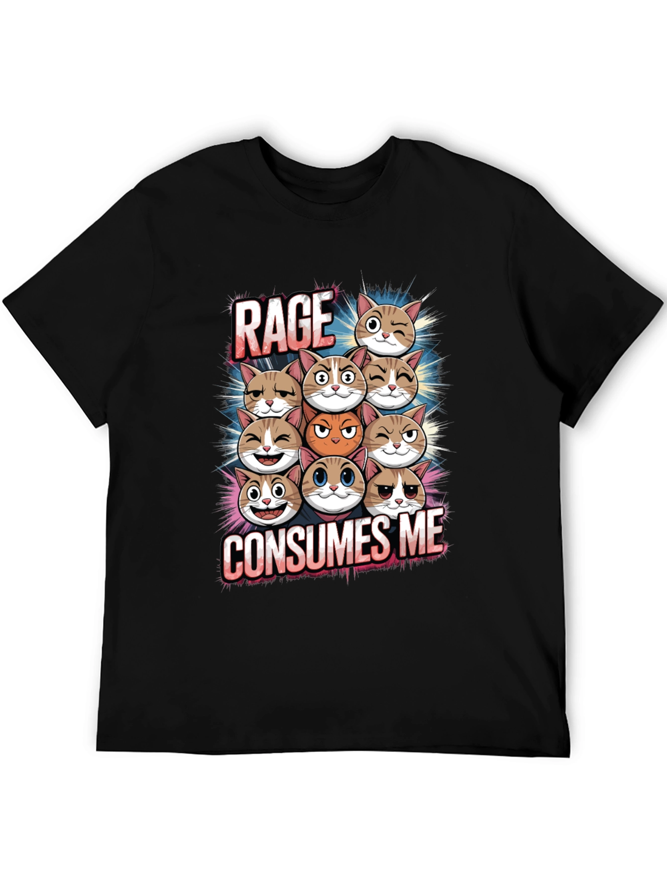 Rage Consumes Me Cats Graphic T-Shirt