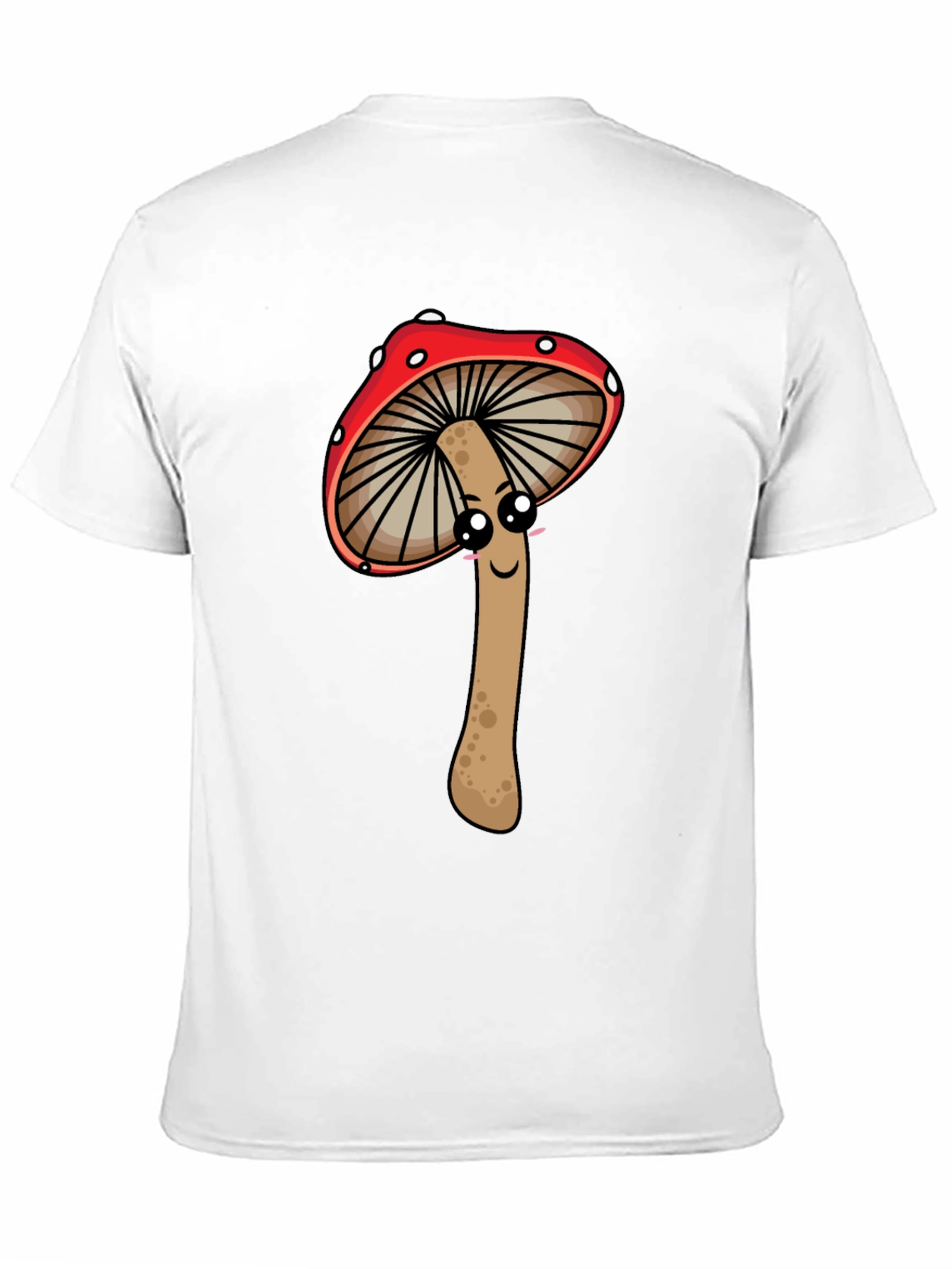 Cute Mushroom Graphic Tee - Black Cotton T-Shirt