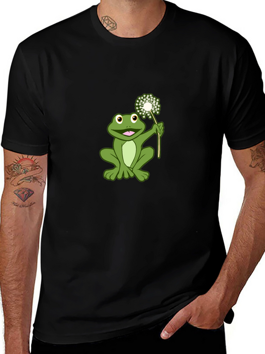 Frog Holding Dandelion Graphic Tee