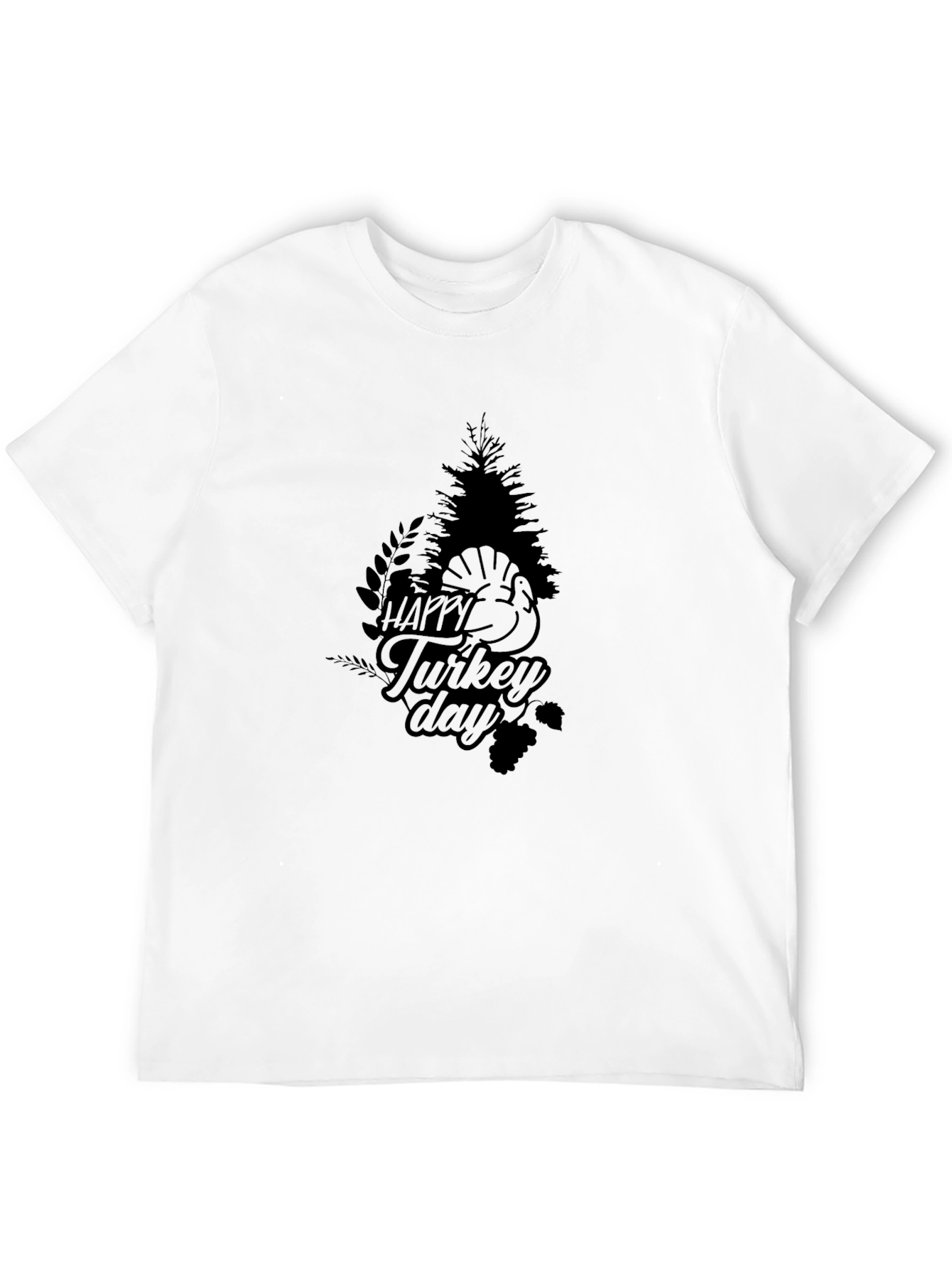 Happy Turkey Day Graphic Tee - Black