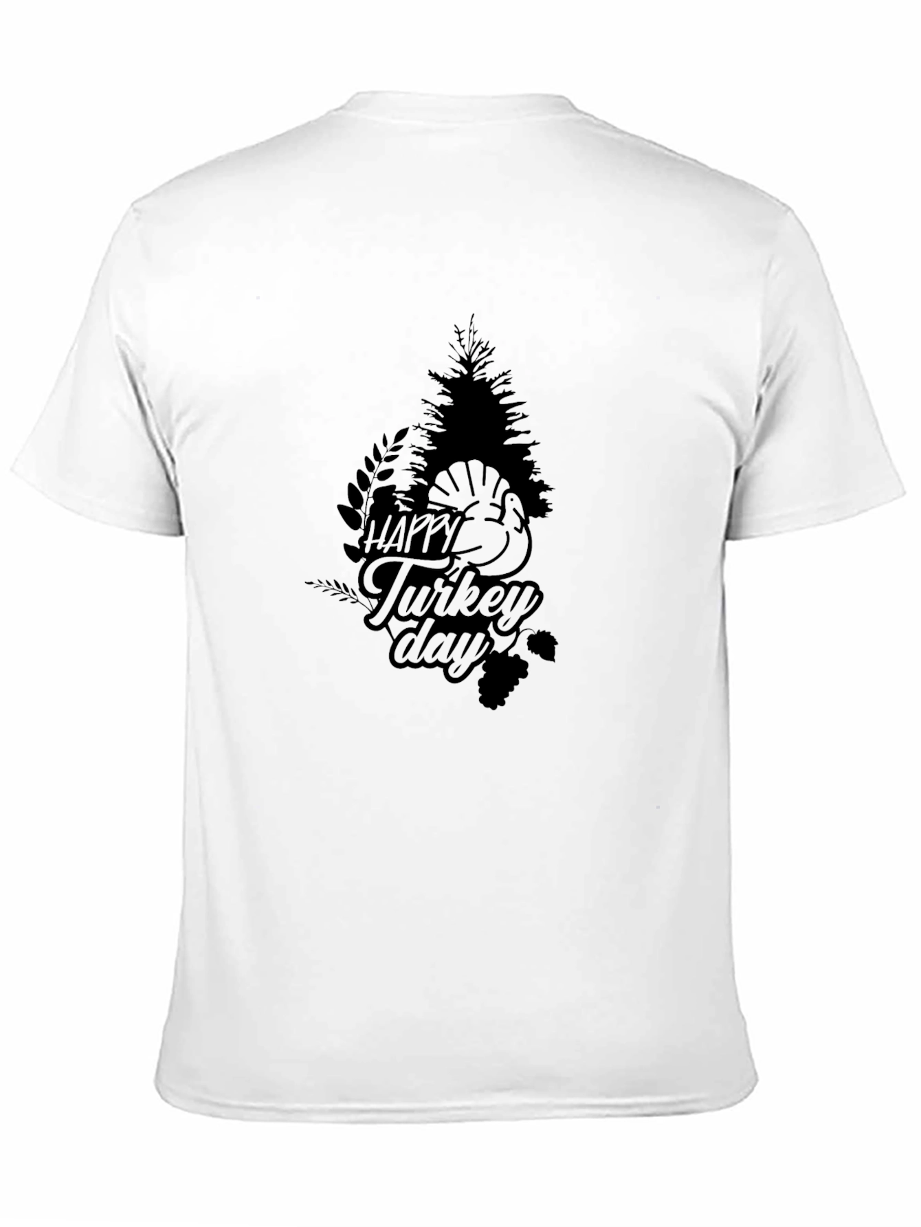 Happy Turkey Day Graphic Tee - Black