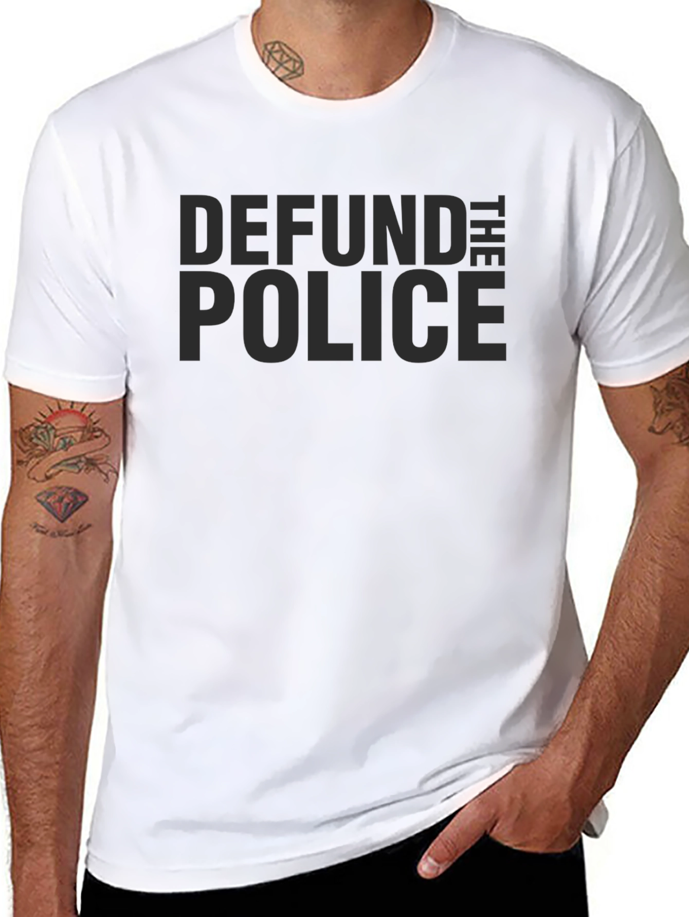 Defund the Police Graphic Tee - Black