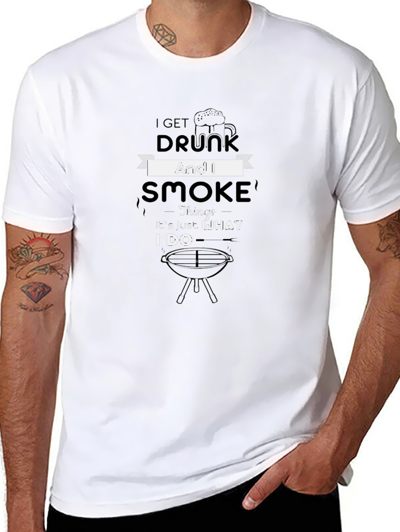 I Get Drunk And I Smoke Funny BBQ T-Shirt