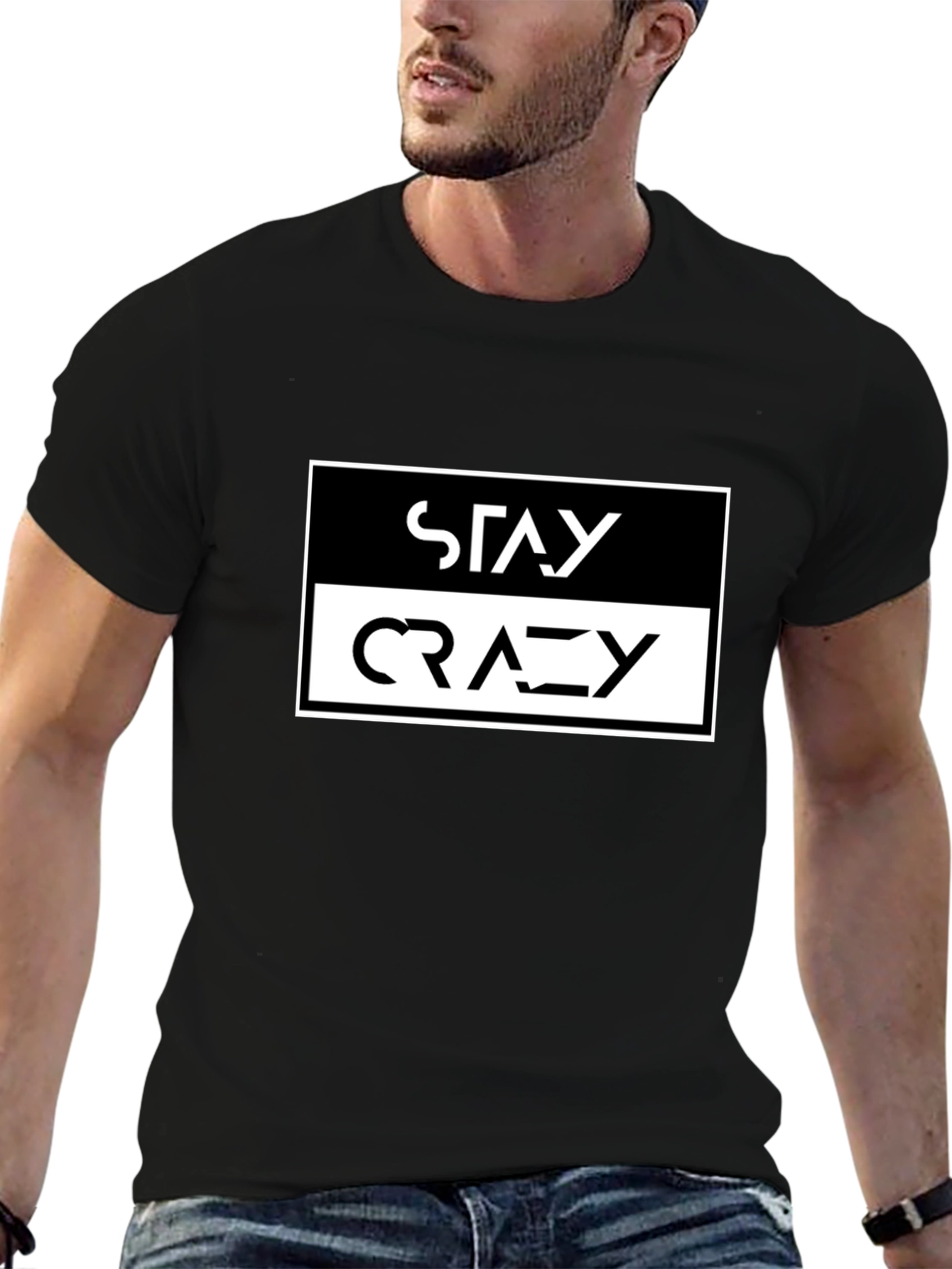 Stay Crazy Graphic Tee - Black