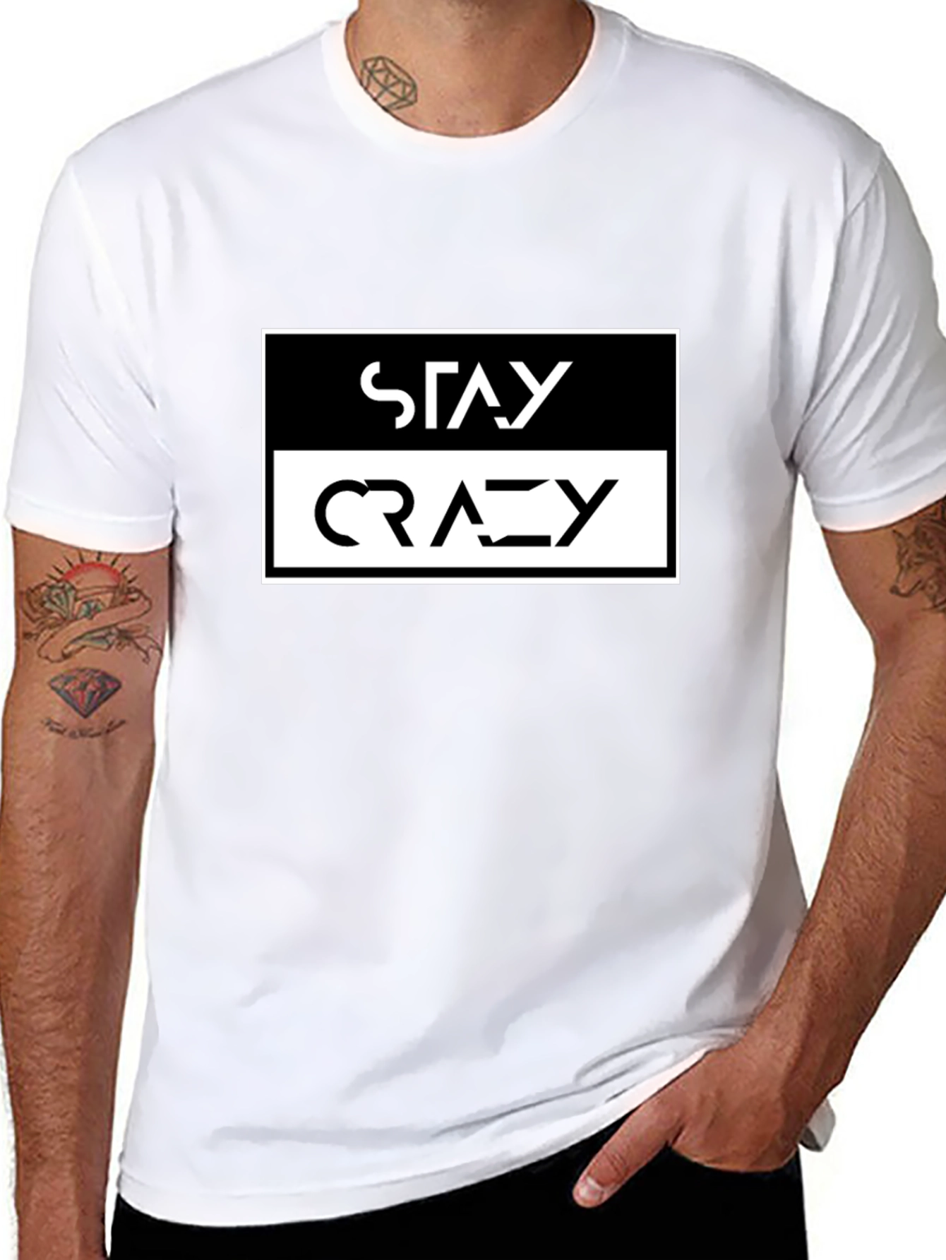 Stay Crazy Graphic Tee - Black