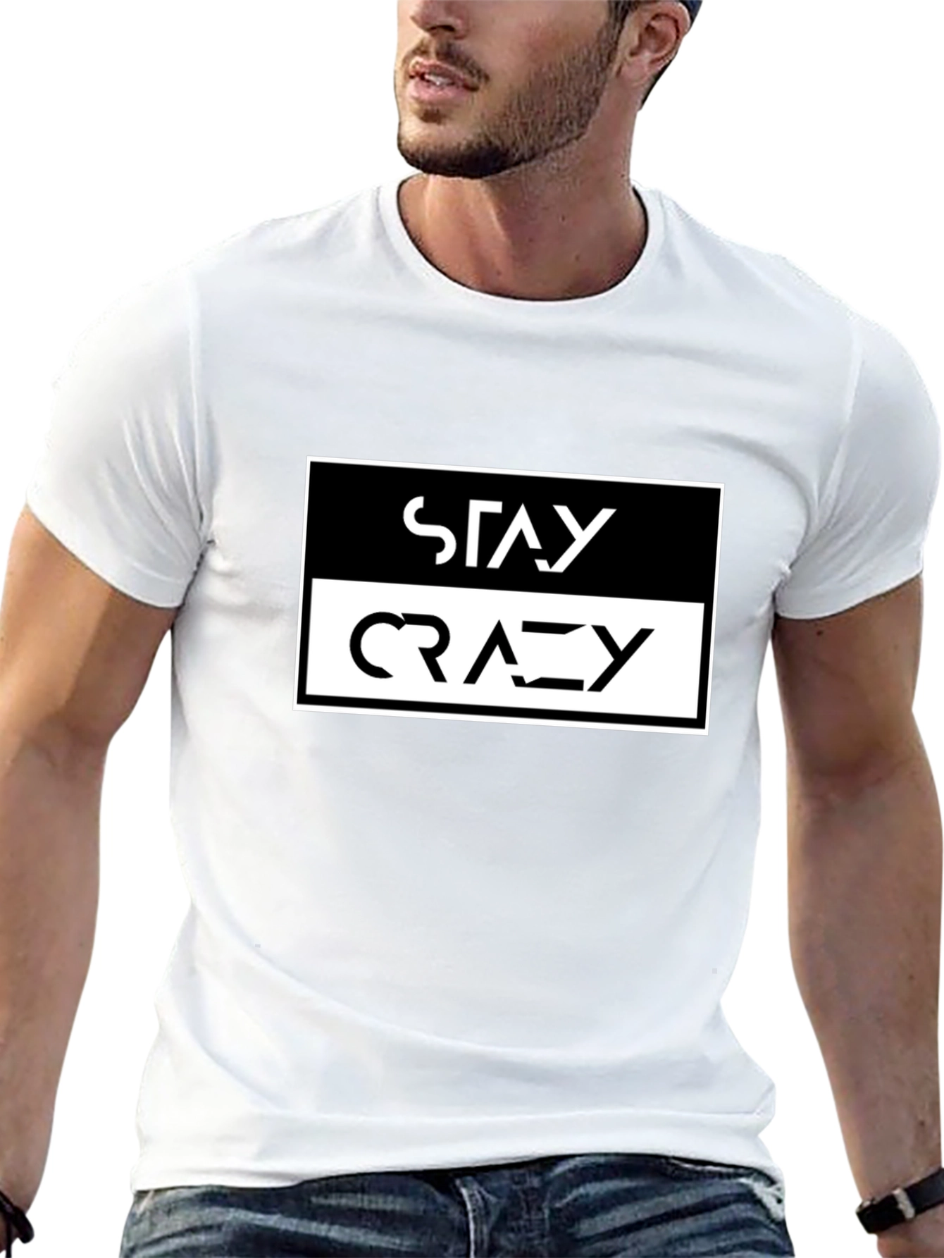 Stay Crazy Graphic Tee - Black