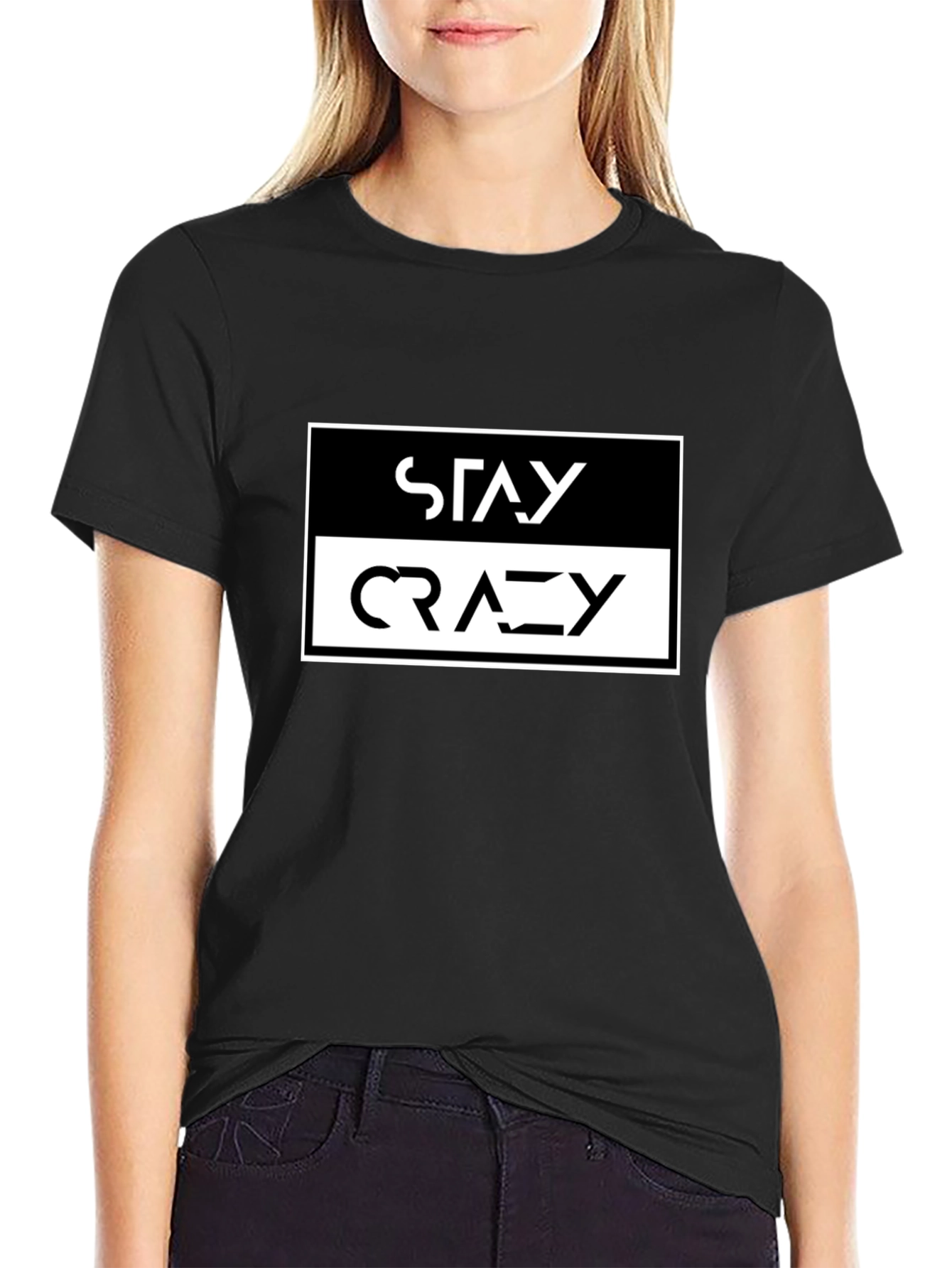Stay Crazy Graphic Tee - Black
