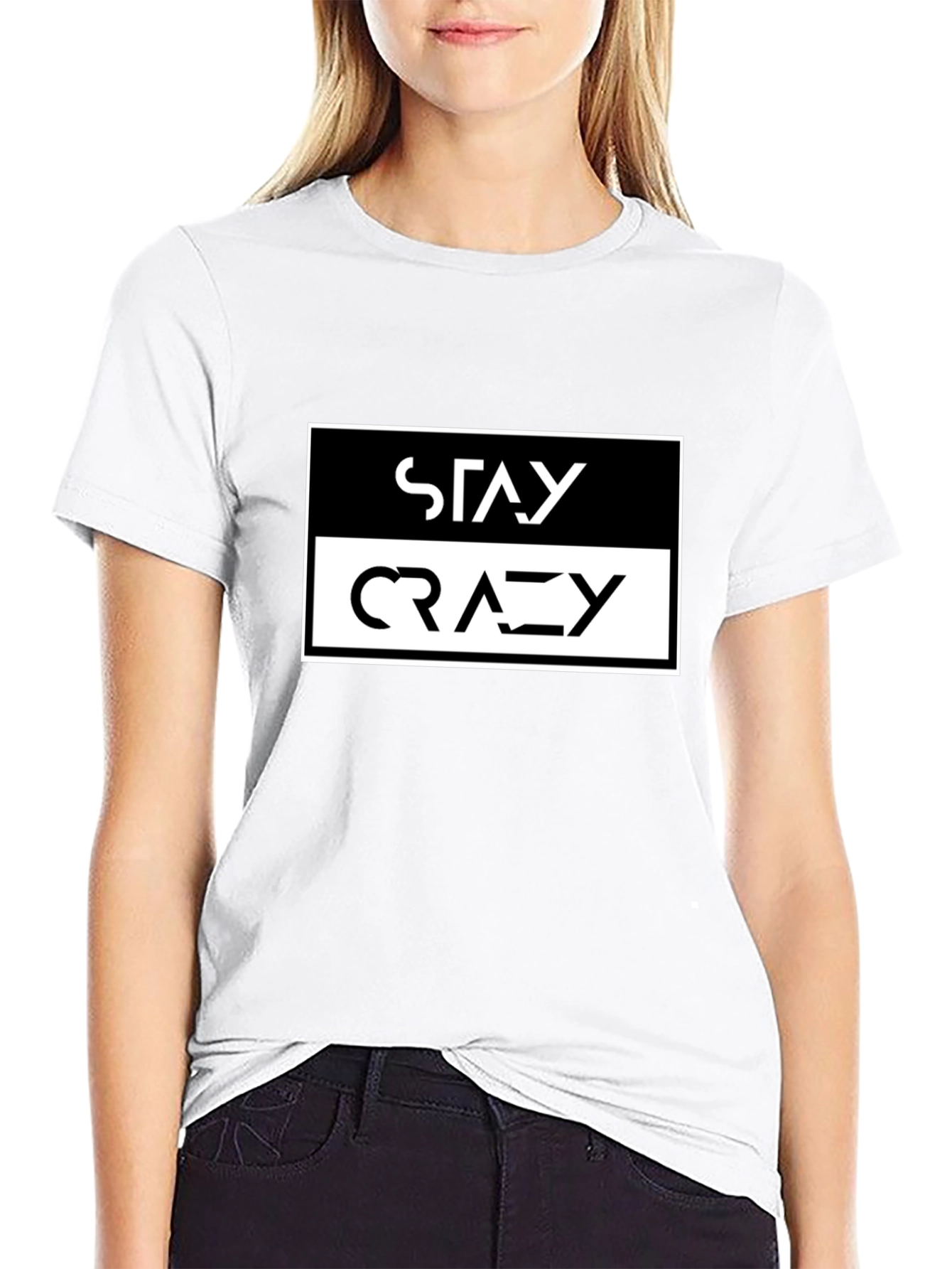 Stay Crazy Graphic Tee - Black