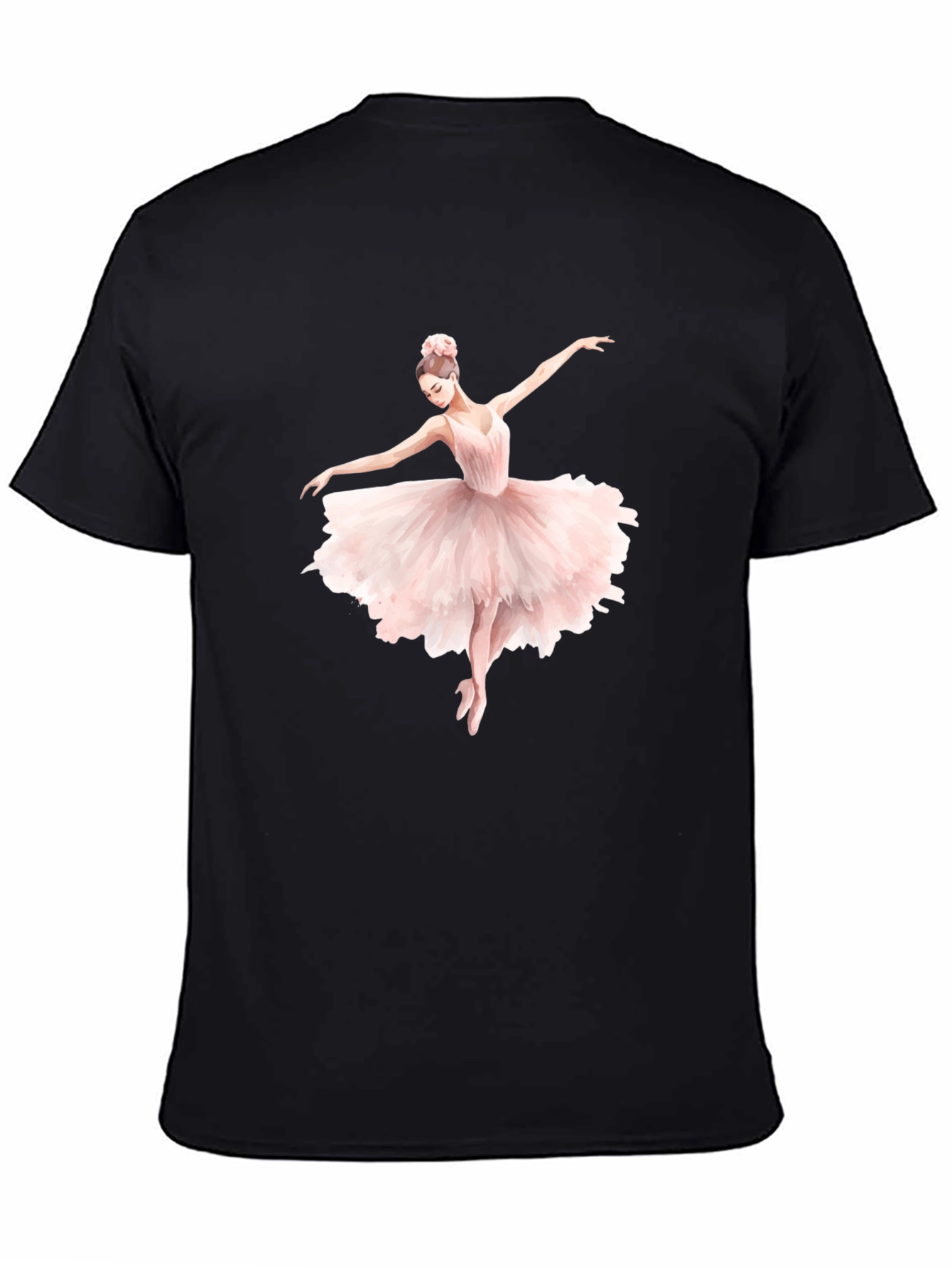 Elegant Ballerina Graphic Tee - Classic Black T-Shirt