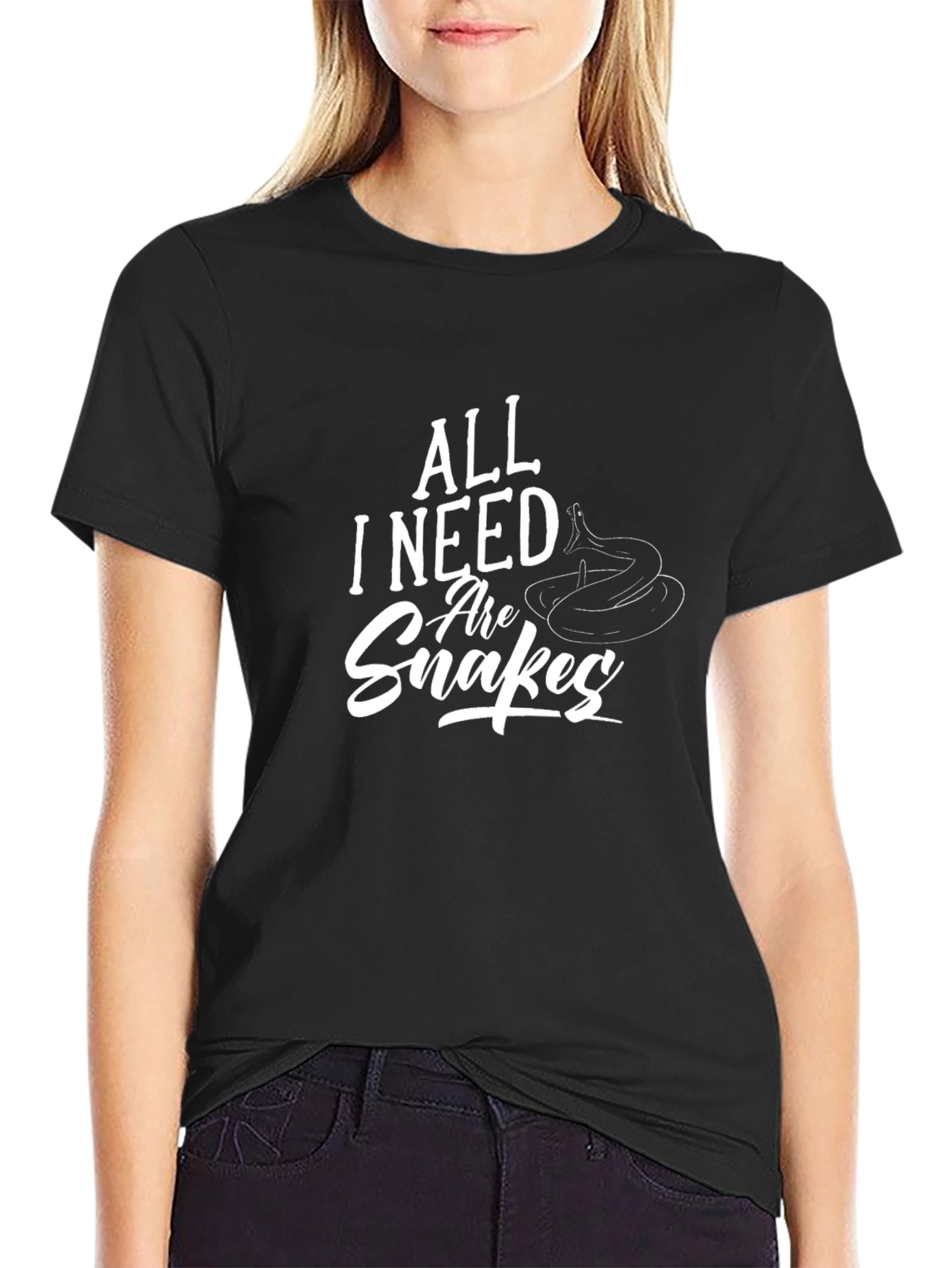 All I Need Are Snakes Black T-Shirt