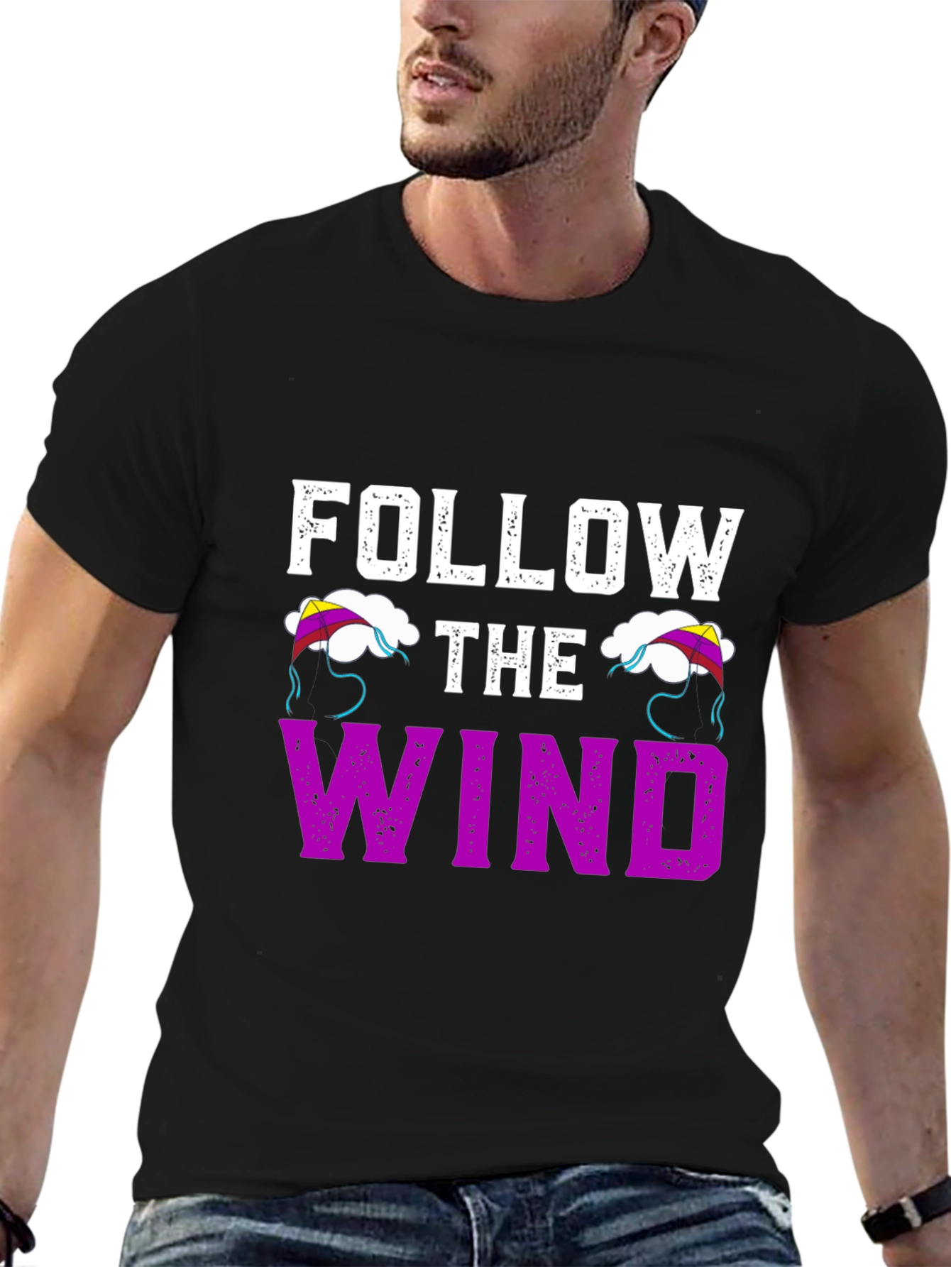 Follow the Wind Graphic T-Shirt - Black