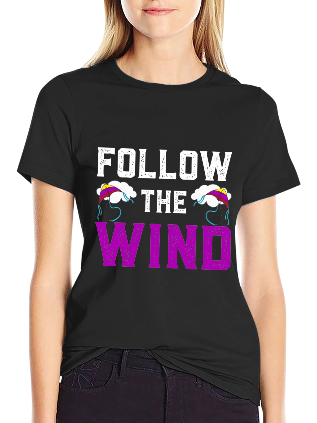 Follow the Wind Graphic T-Shirt - Black