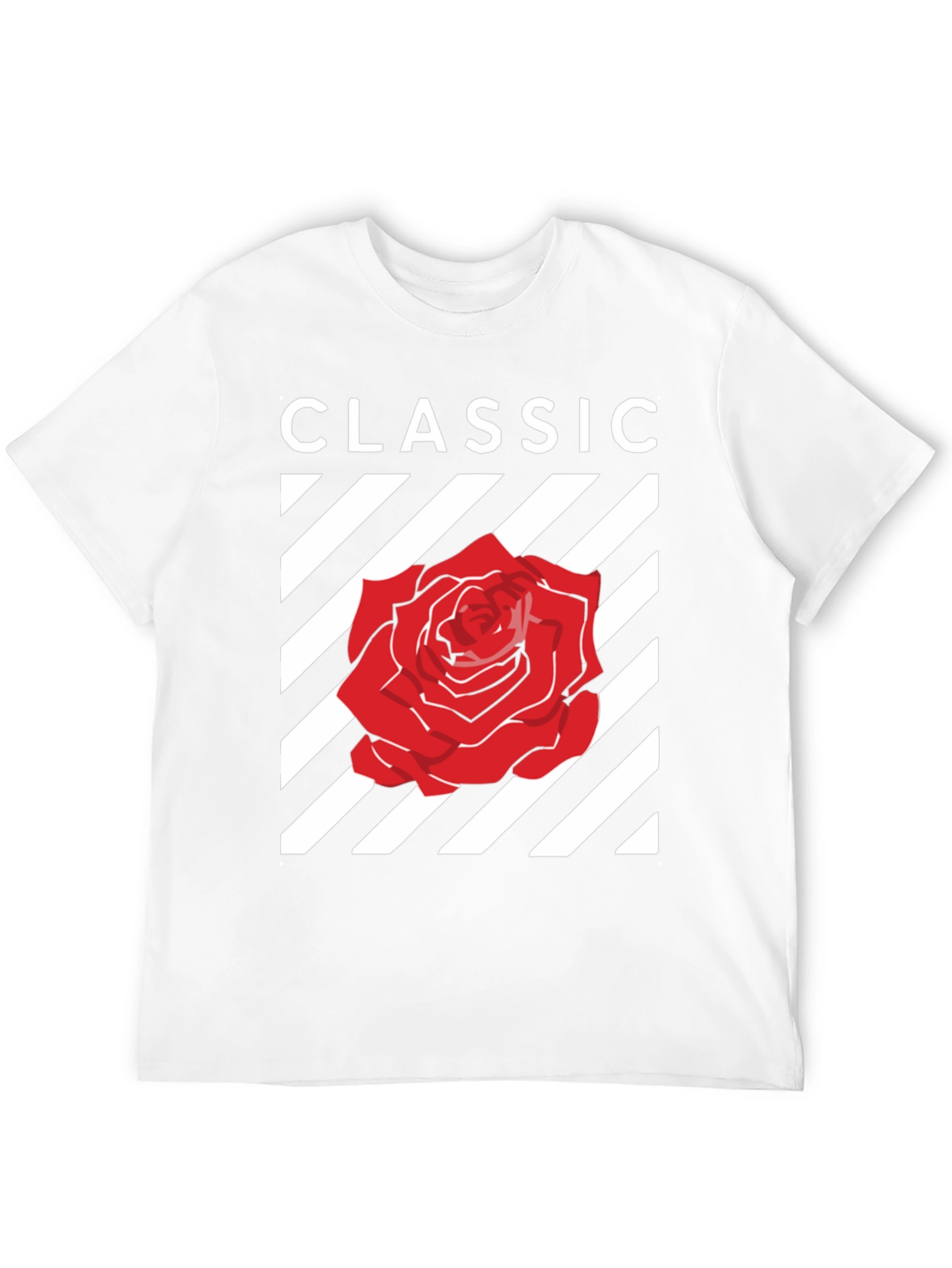 Classic Rose Graphic Tee - Stylish Black T-Shirt
