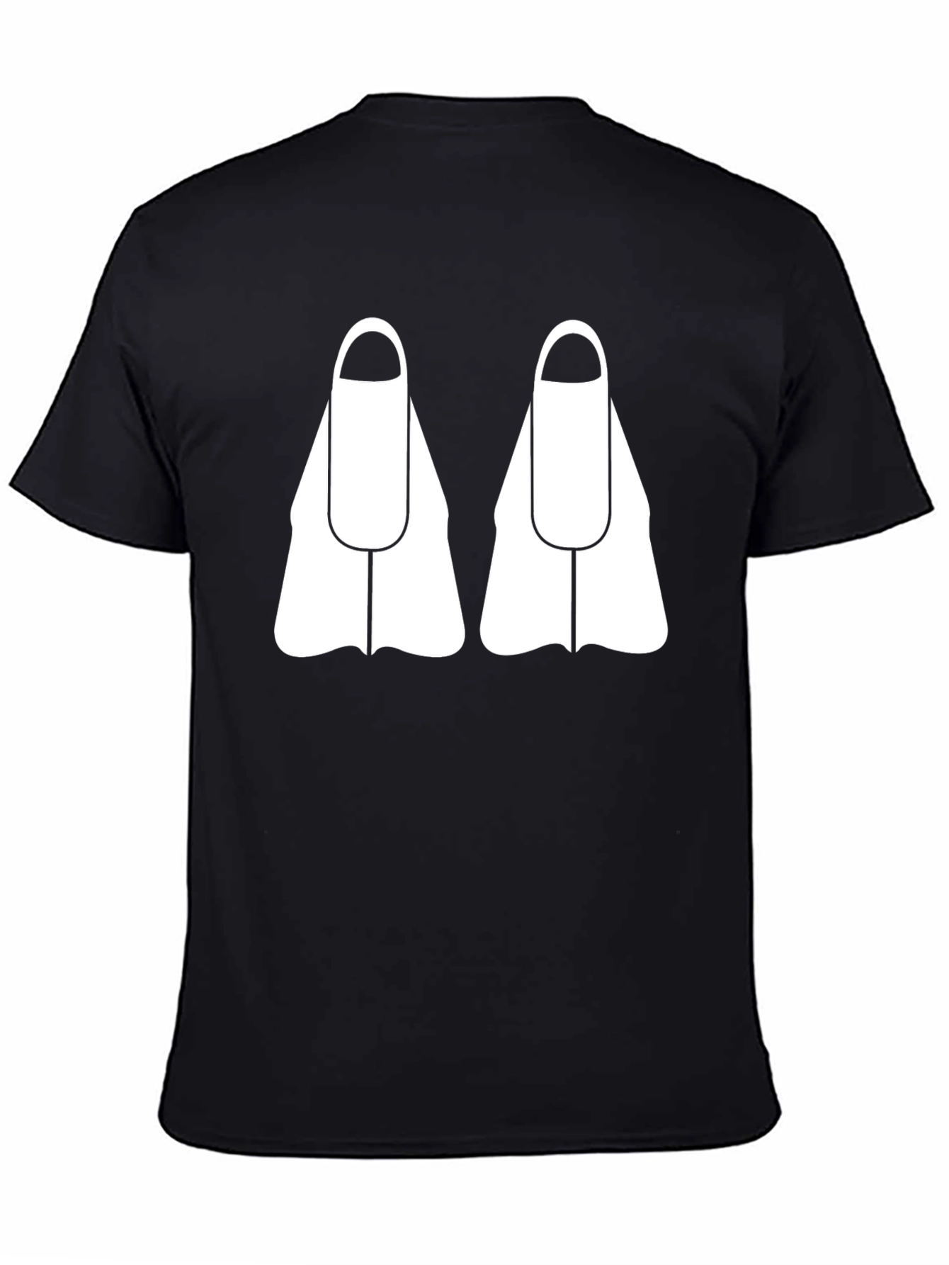 Diving Fins Graphic Tee - Black Cotton T-Shirt