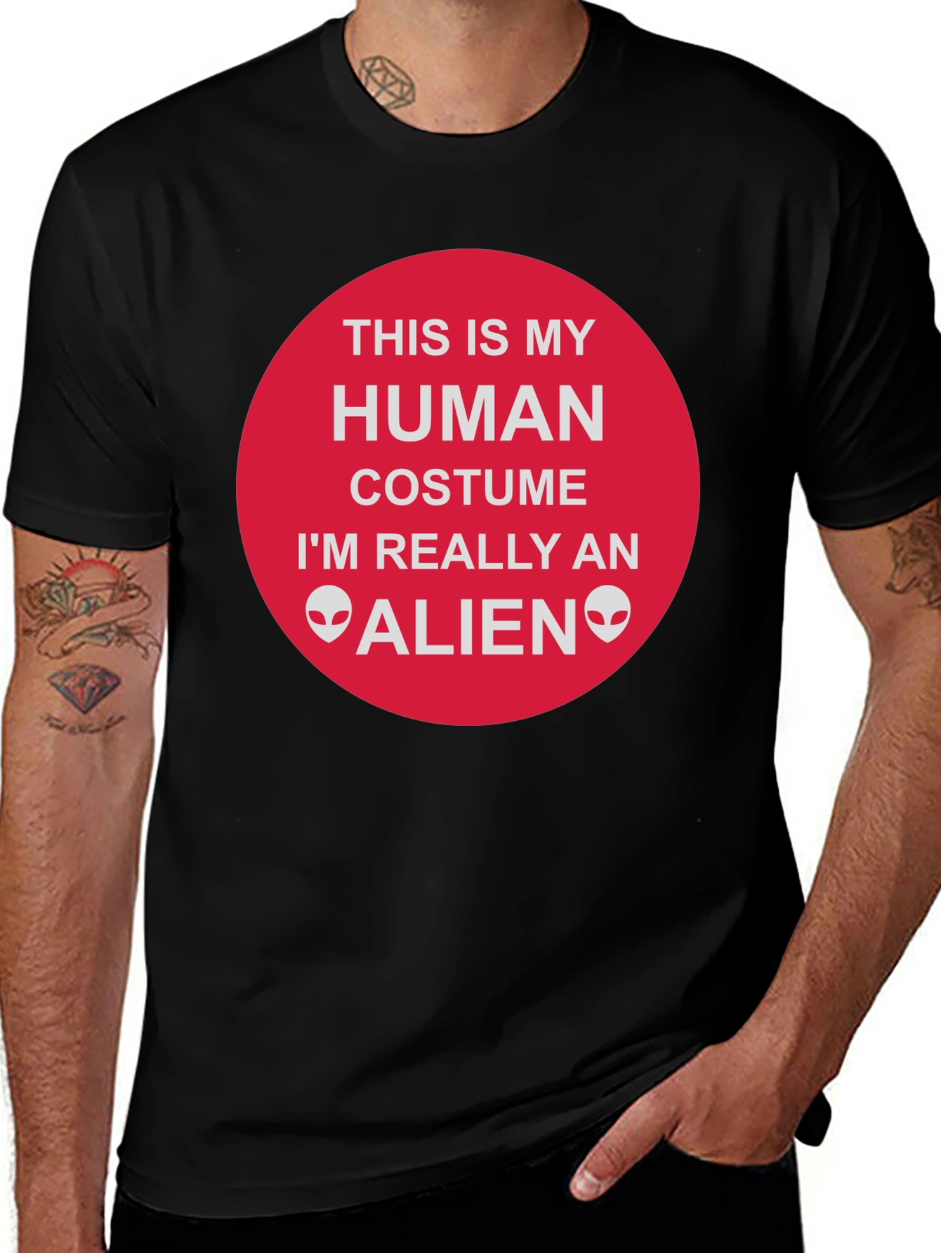 Alien Costume T-Shirt - Funny Human Disguise Tee