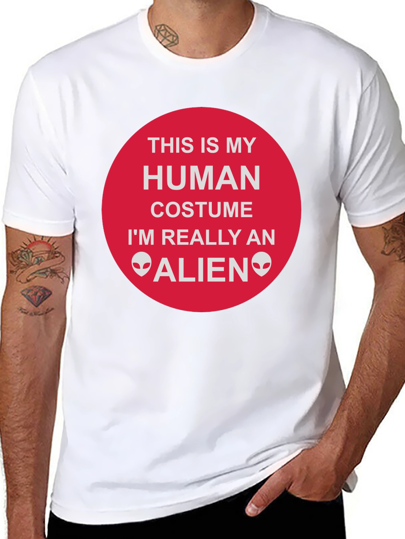 Alien Costume T-Shirt - Funny Human Disguise Tee