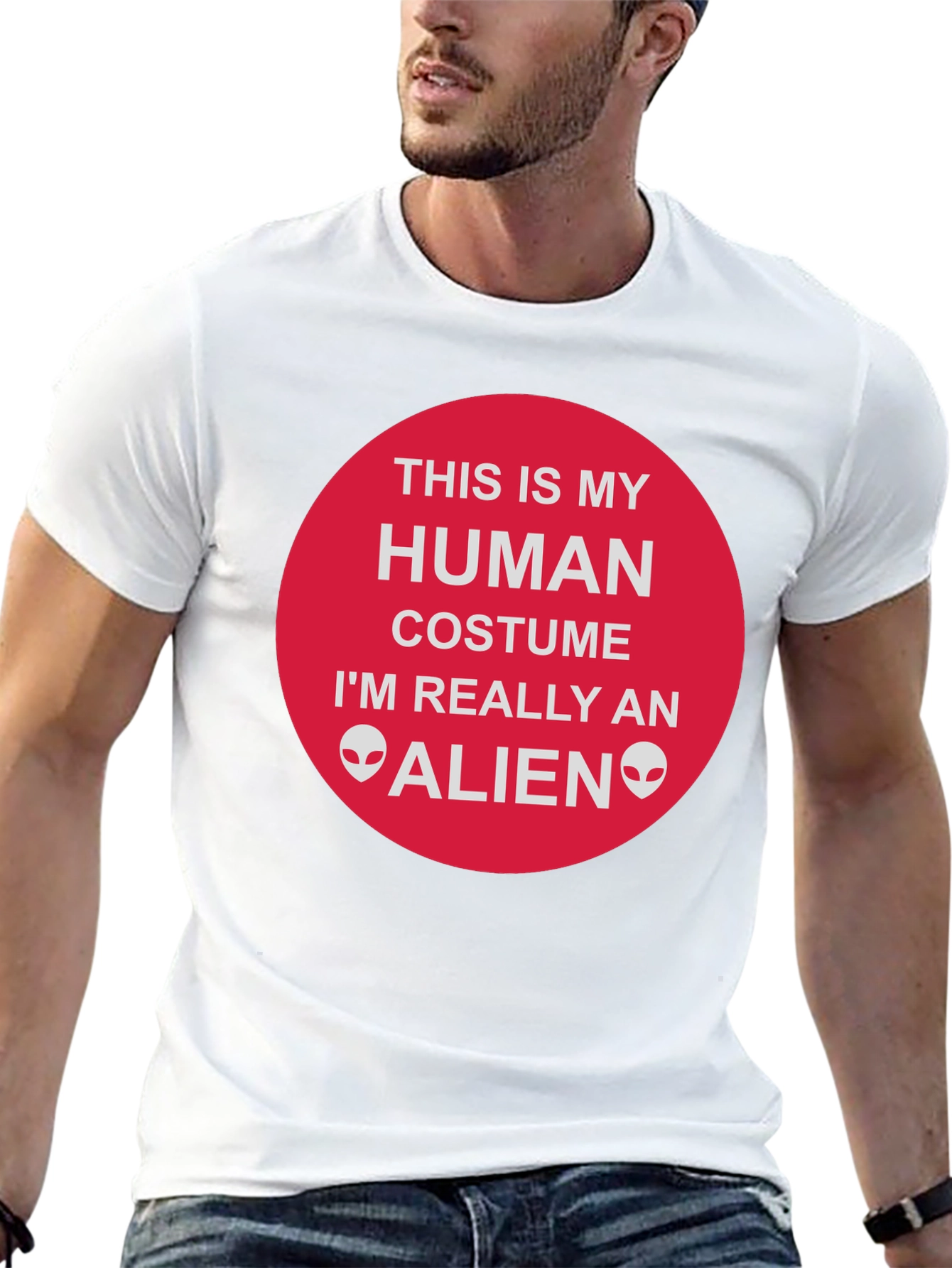 Alien Costume T-Shirt - Funny Human Disguise Tee