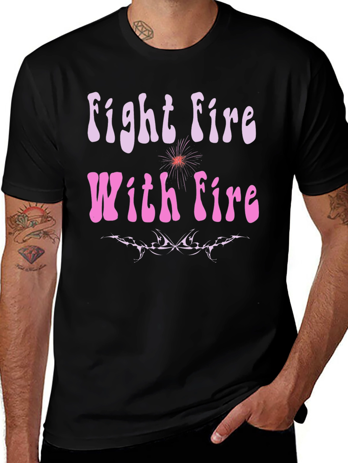 Fight Fire With Fire Graphic Tee - Black