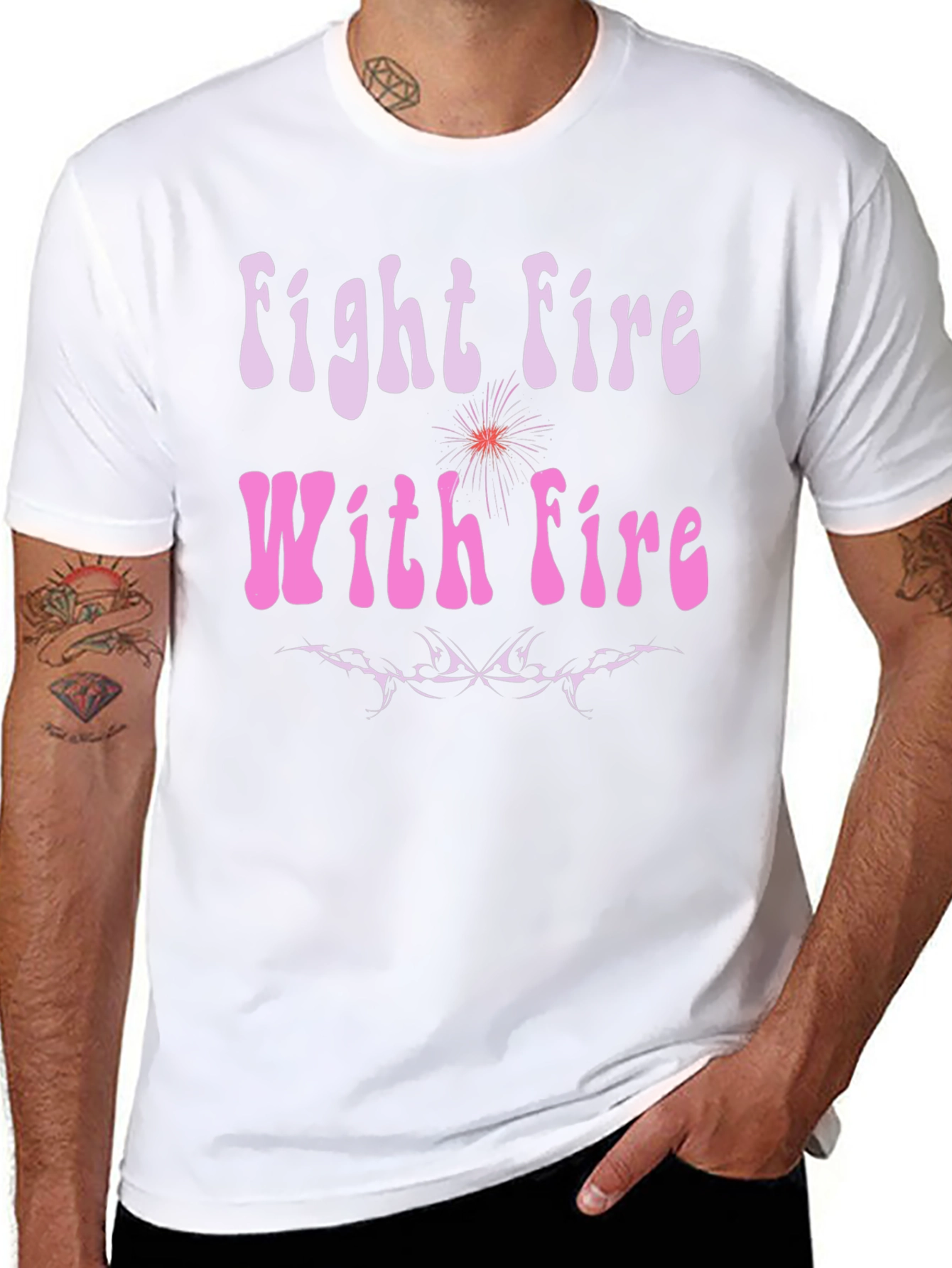 Fight Fire With Fire Graphic Tee - Black