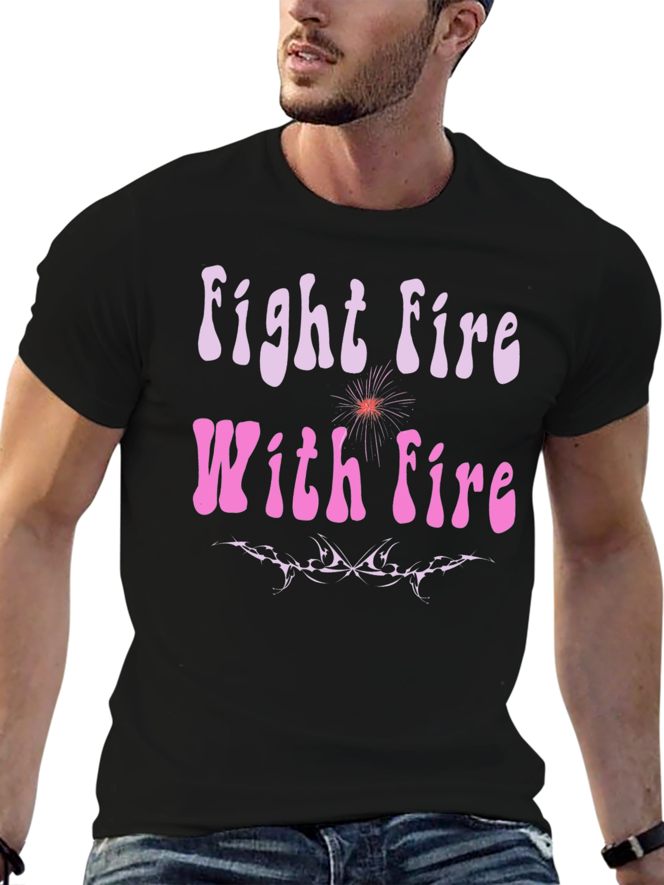 Fight Fire With Fire Graphic Tee - Black