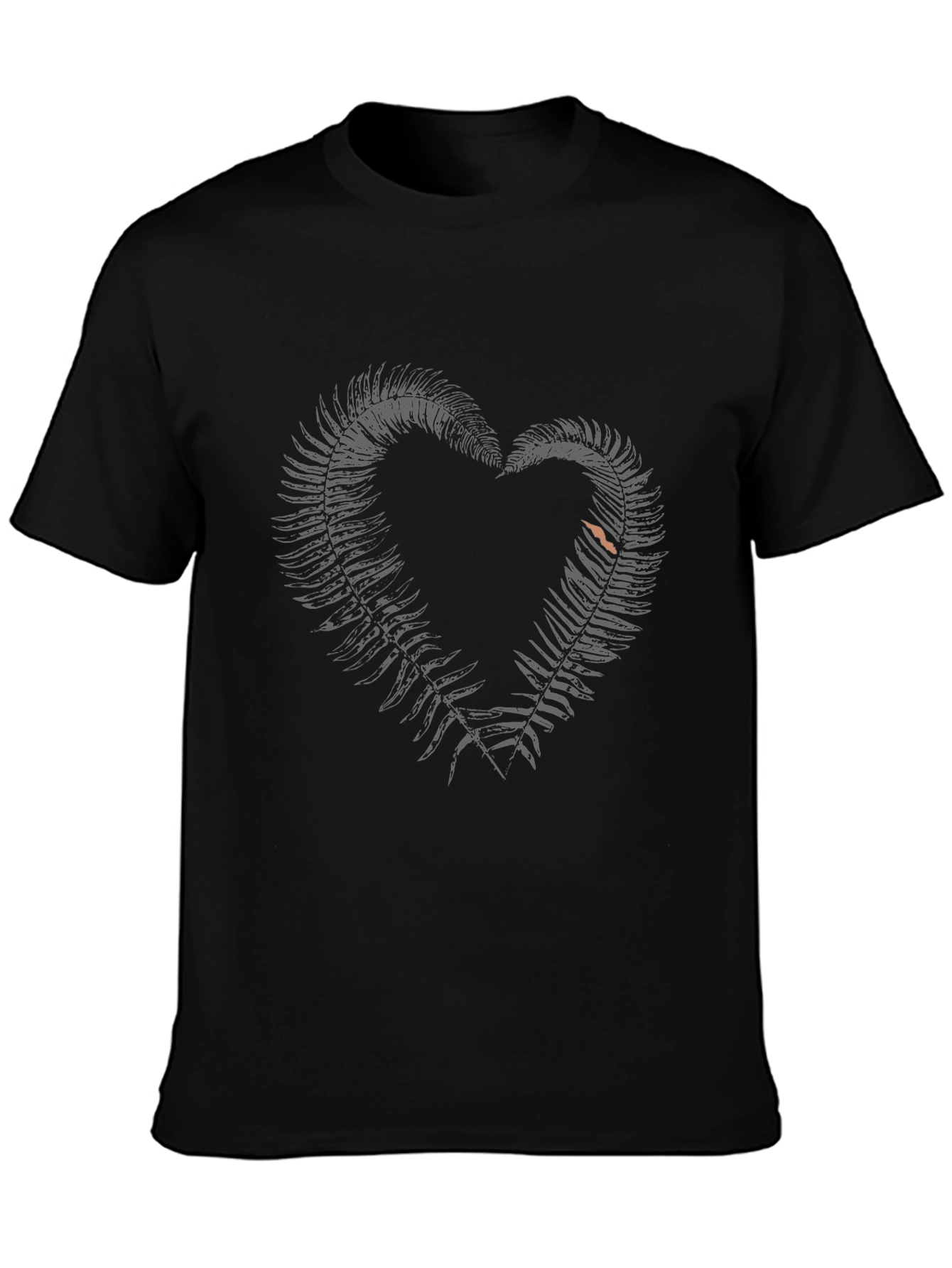 Fern Heart Graphic Tee - Stylish Black T-Shirt