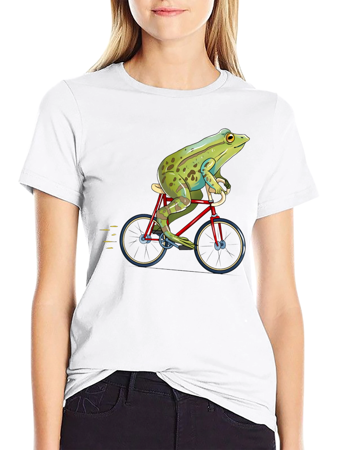Frog on Bicycle Graphic T-Shirt