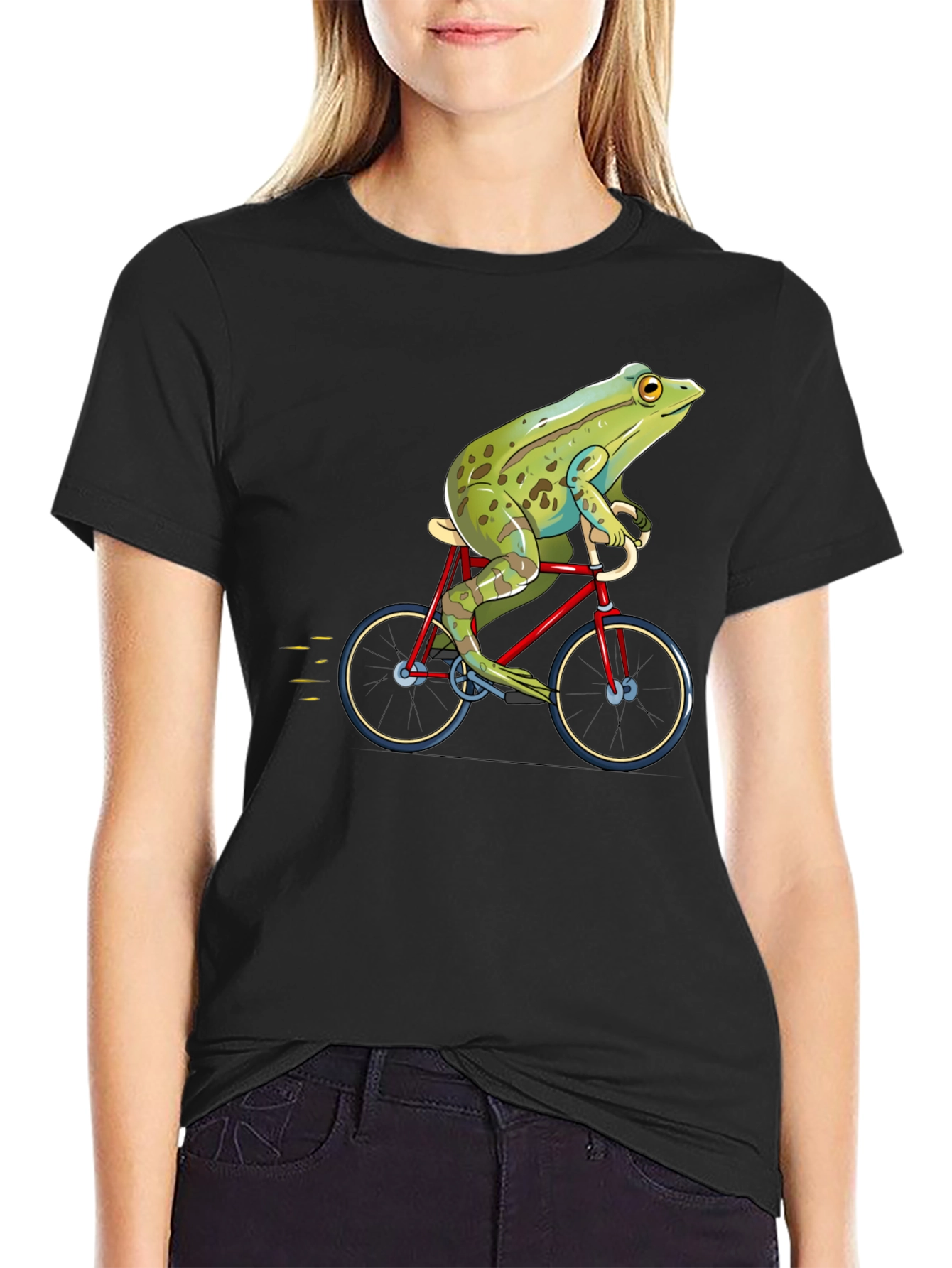 Frog on Bicycle Graphic T-Shirt