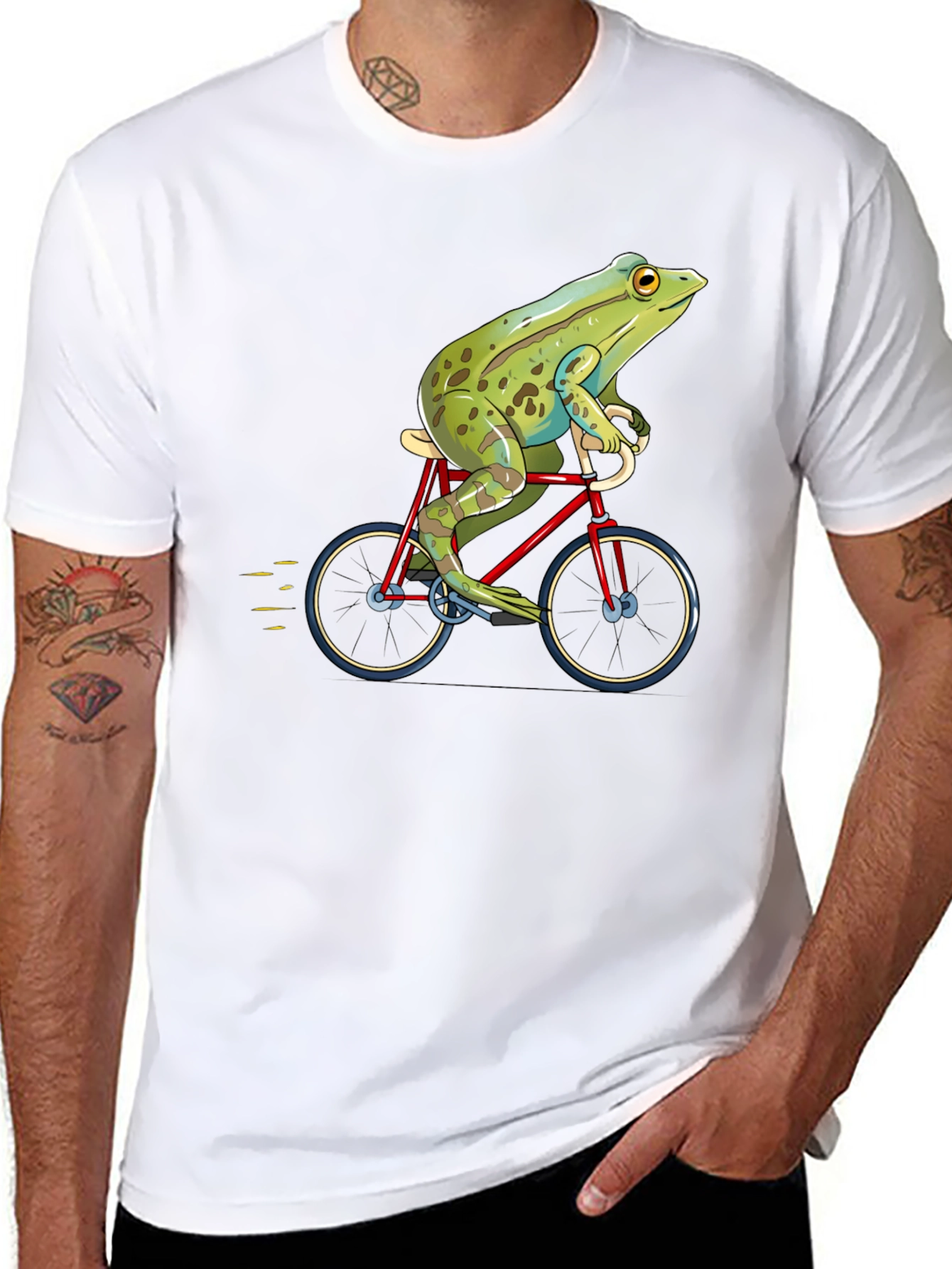 Frog on Bicycle Graphic T-Shirt