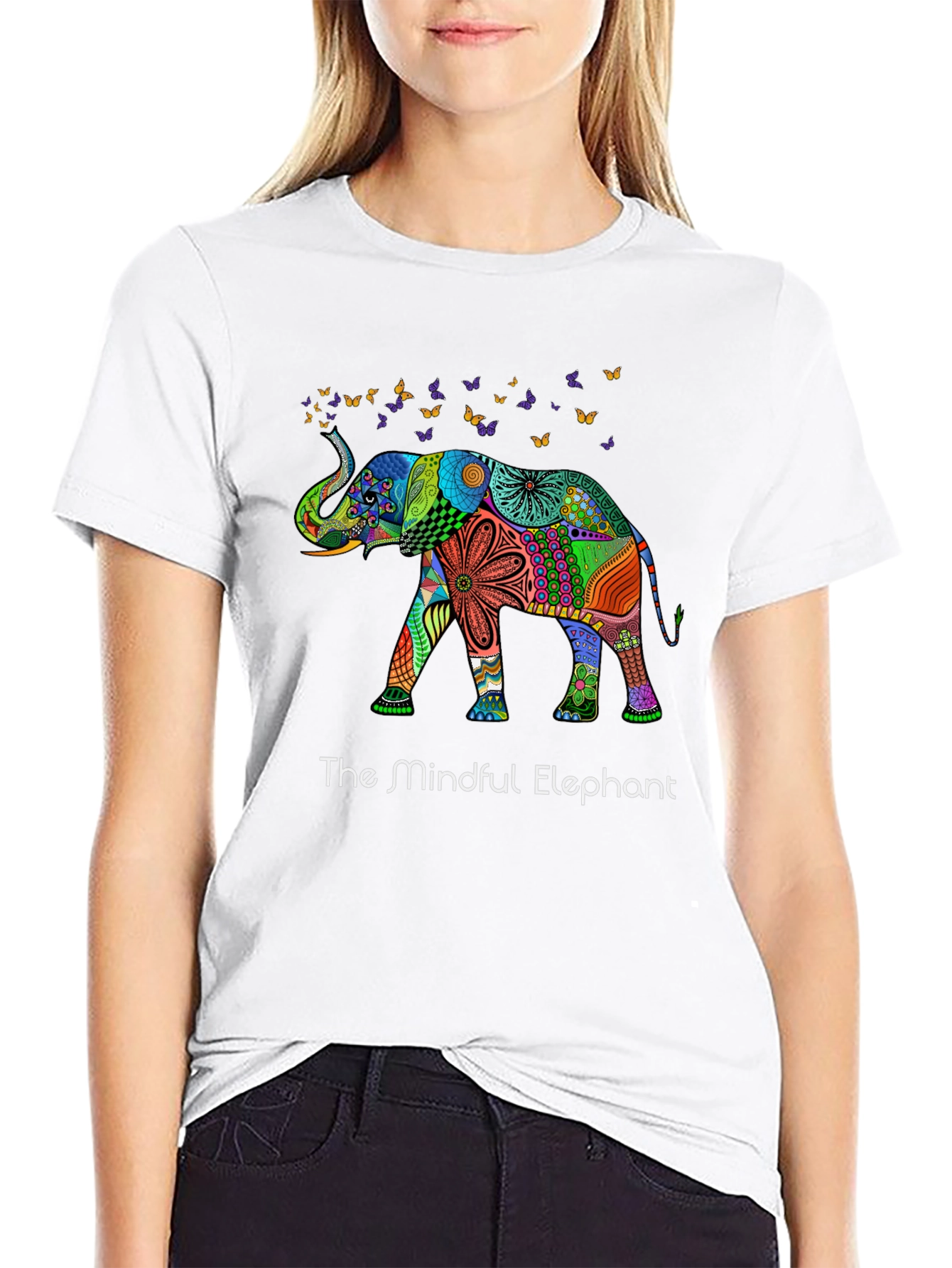 Mindful Elephant Graphic T-Shirt - Stylish Black Tee