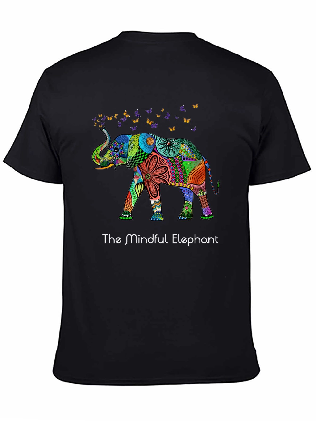 Mindful Elephant Graphic T-Shirt - Stylish Black Tee