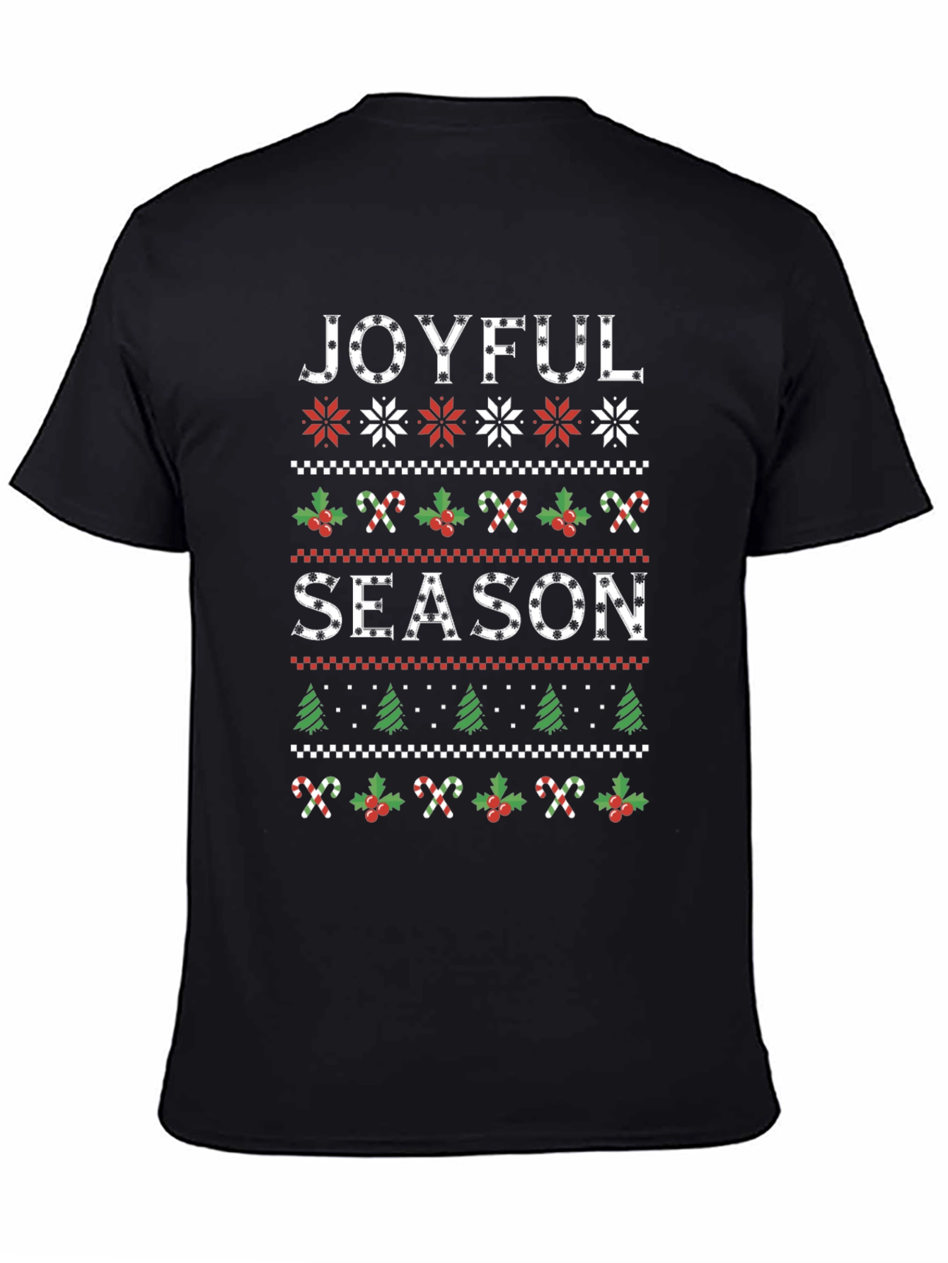 Joyful Season Ugly Christmas Sweater Style T-Shirt