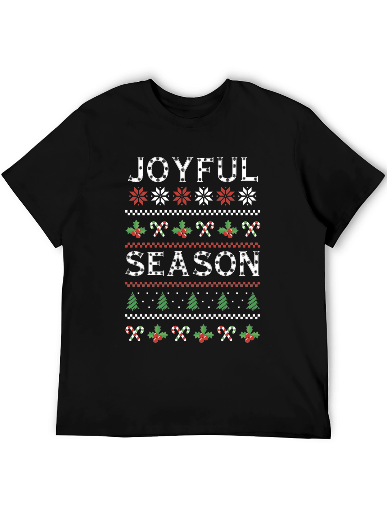 Joyful Season Ugly Christmas Sweater Style T-Shirt
