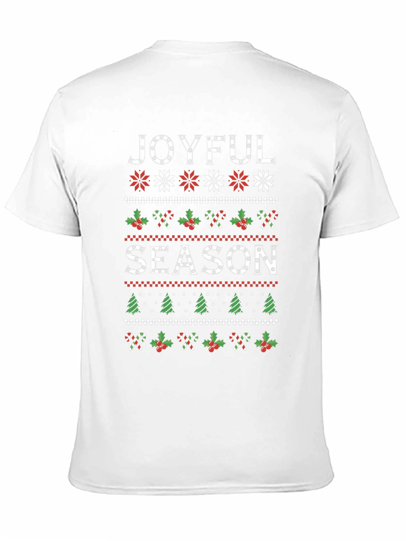 Joyful Season Ugly Christmas Sweater Style T-Shirt
