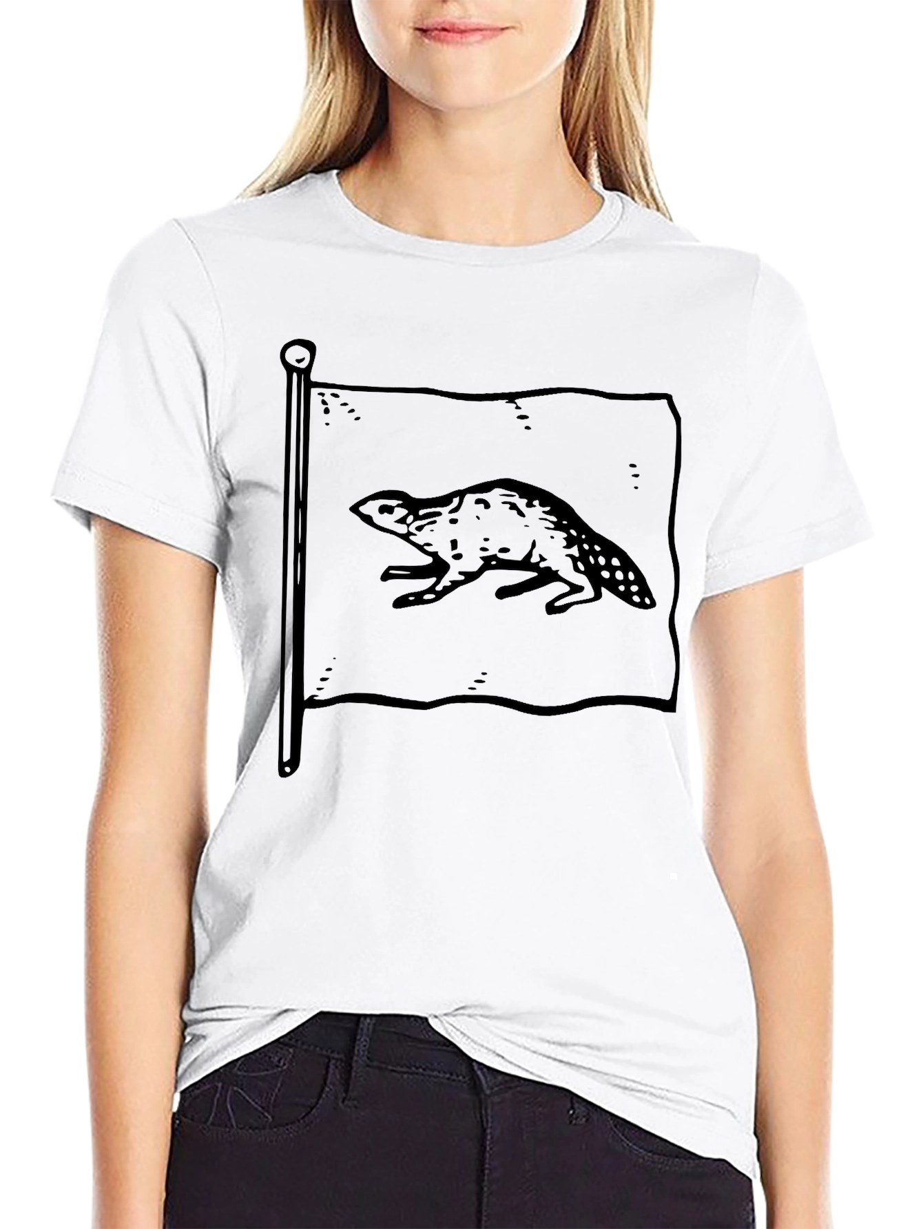 Beaver Flag Graphic Tee - Unisex Black T-Shirt