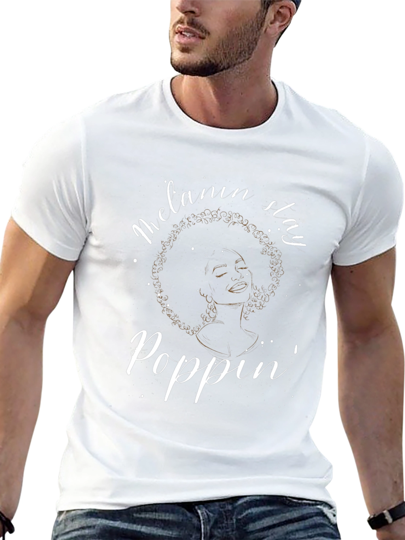 Melanin Poppin Graphic Tee - Stylish Black T-Shirt